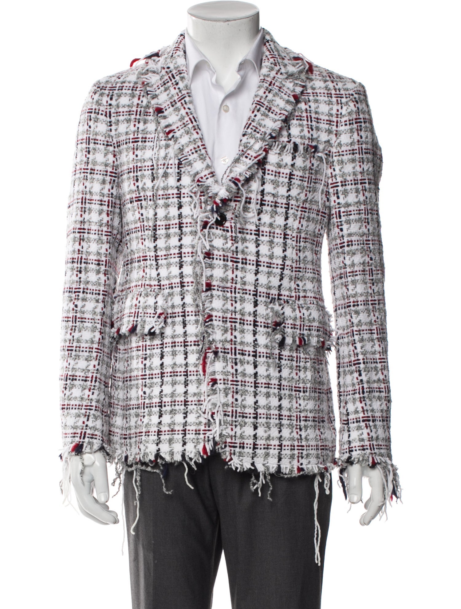 Thom Browne Plaid Print Peacoat