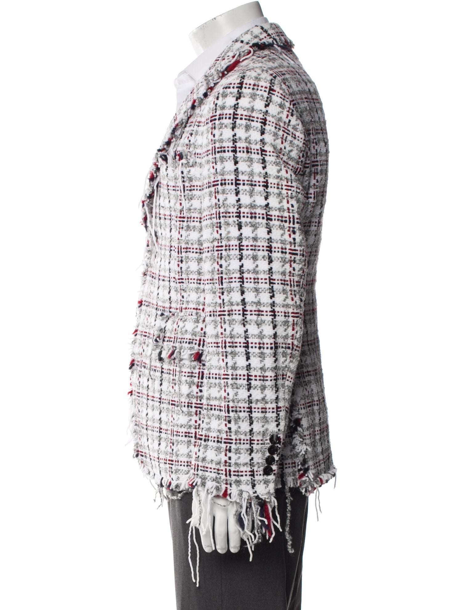 Thom Browne Plaid Print Peacoat