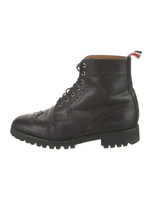 Thom Browne Leather Lasercut Accents Combat Boots