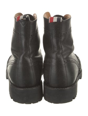 Thom Browne Leather Lasercut Accents Combat Boots