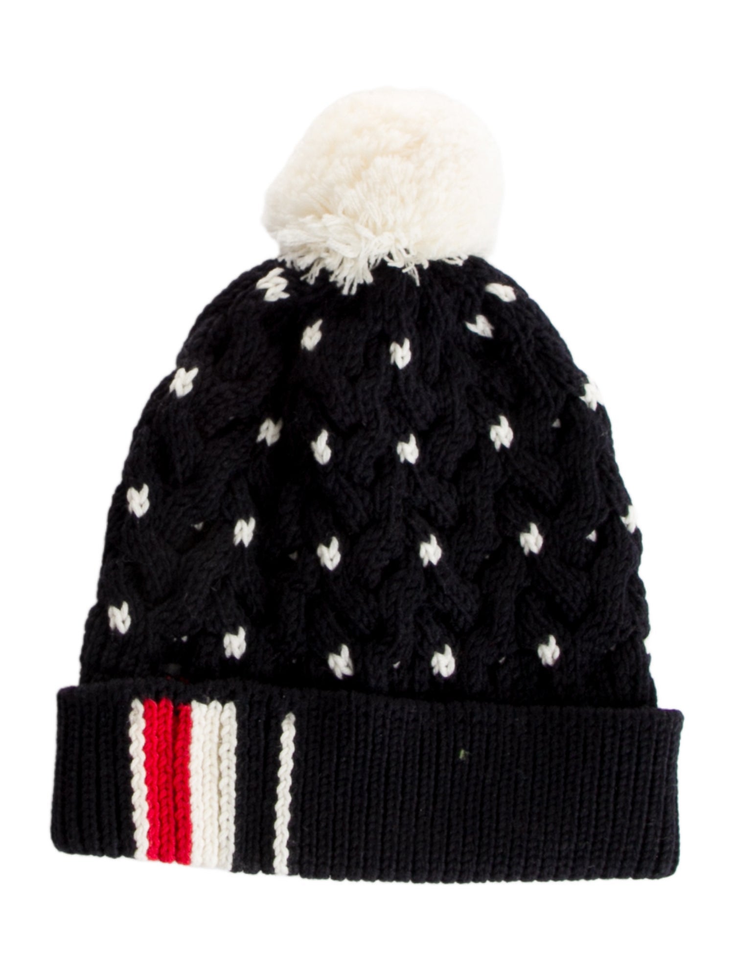 Thom Browne Virgin Wool Knitted Beanie.