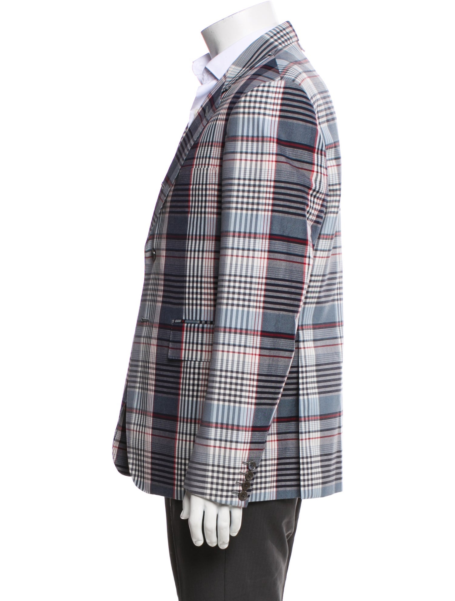 Thom Browne Wool Plaid Print Blazer