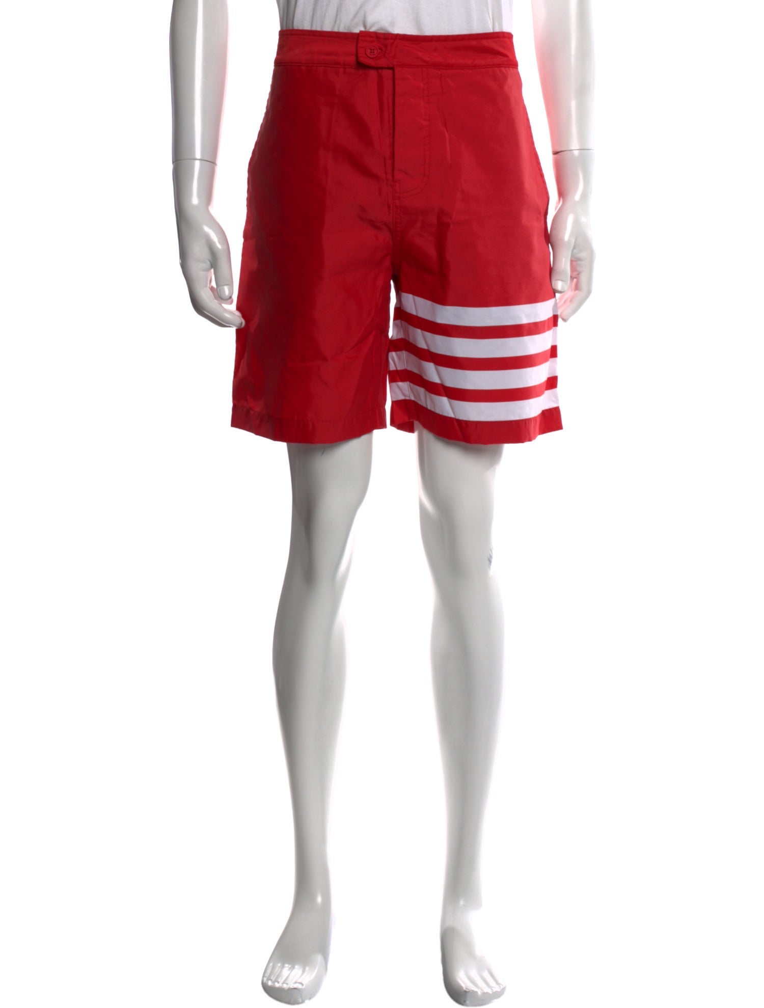 Thom Browne 4-Bar Striped Swim Trunks