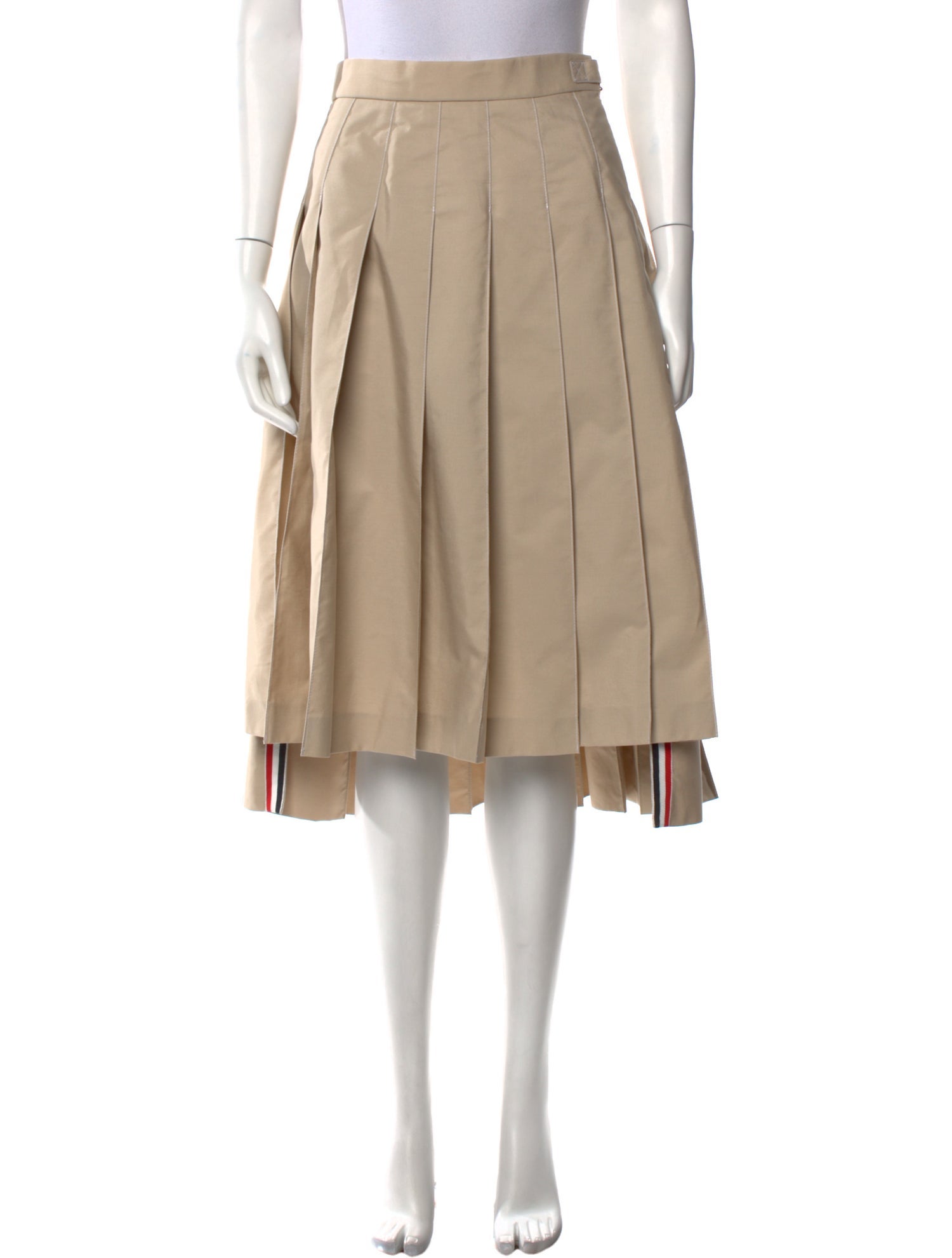 Thom Browne Grosgrain Trim Midi Length Skirt