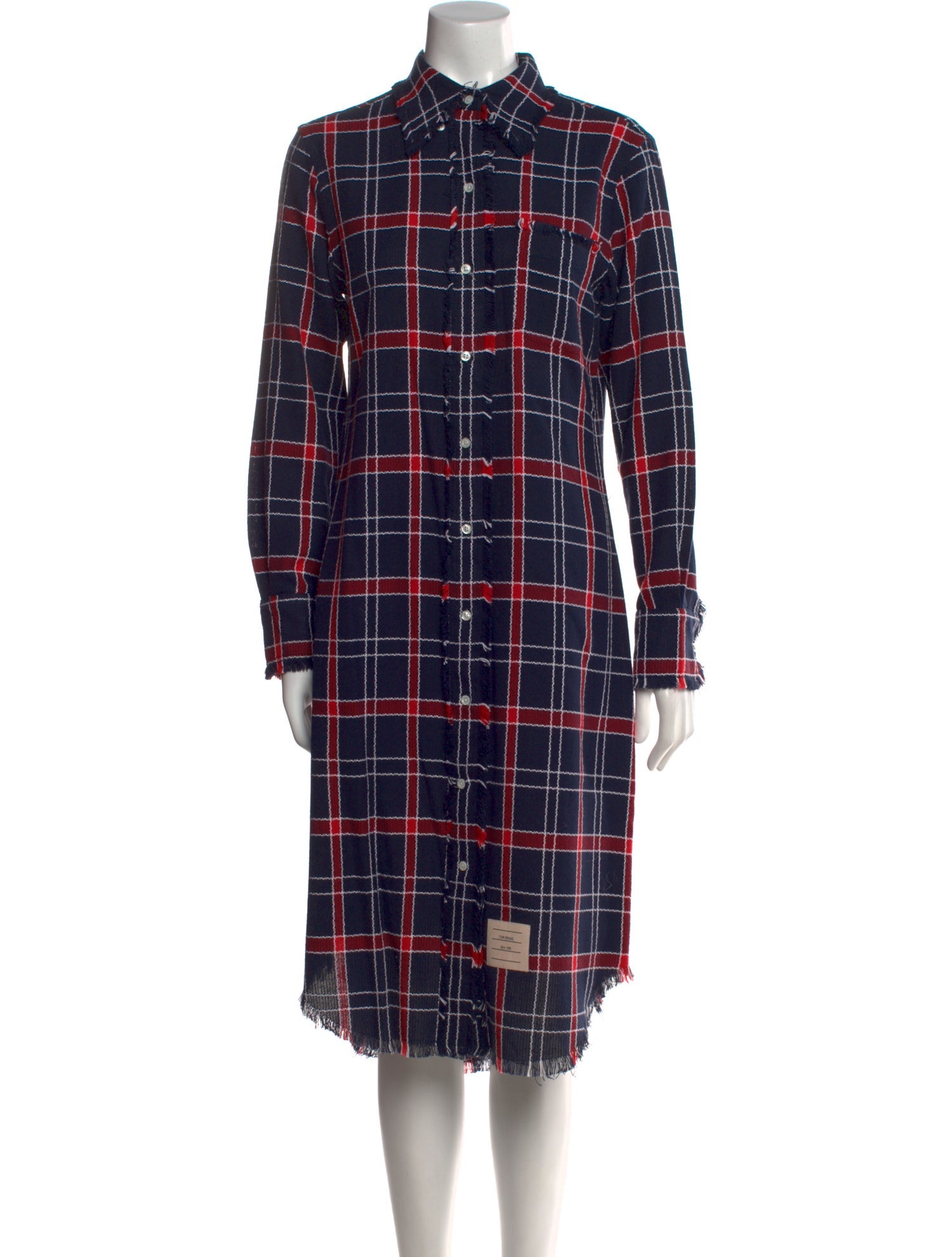Thom Browne Plaid Midi Length Dress