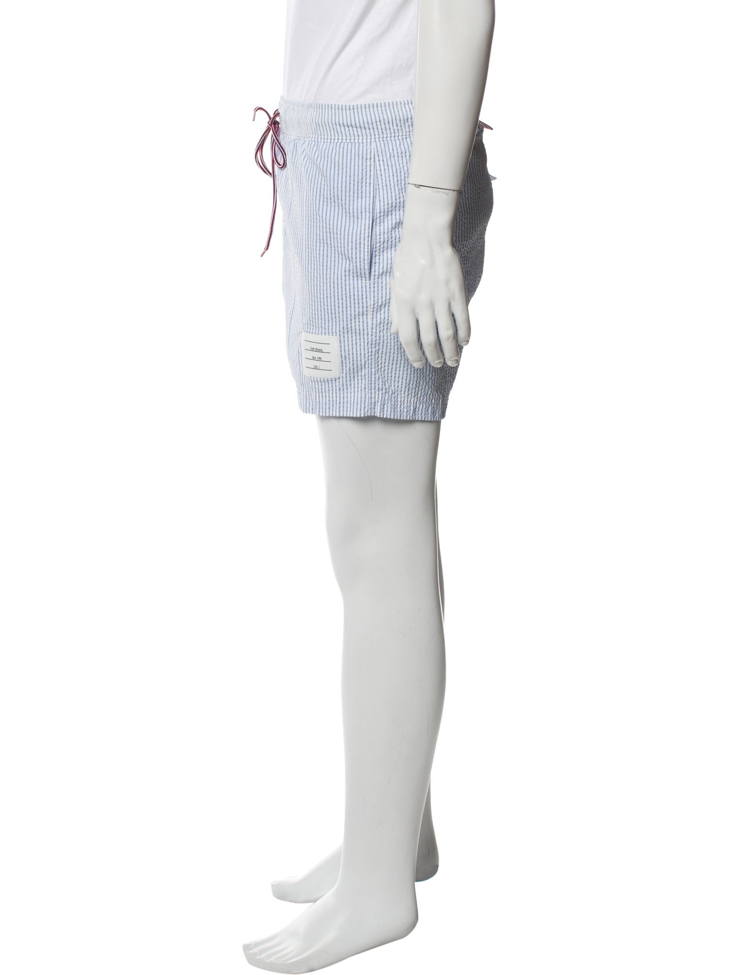 Thom Browne Striped Grosgrain Trim Swim Trunks