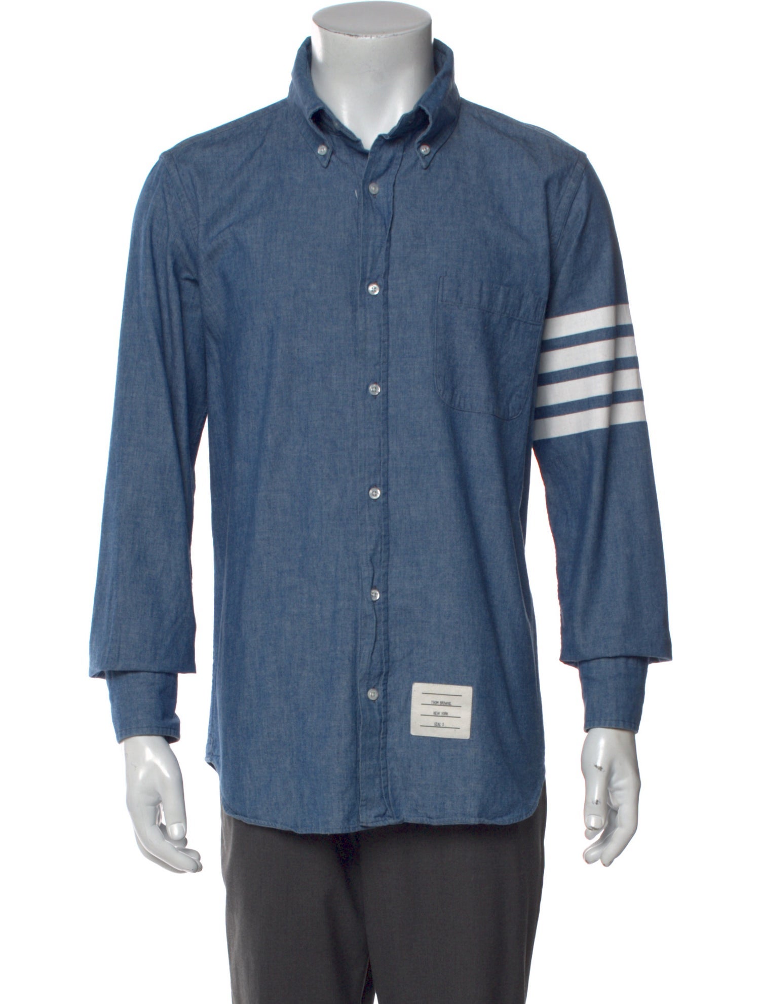 Thom Browne Long Sleeve Denim Shirt