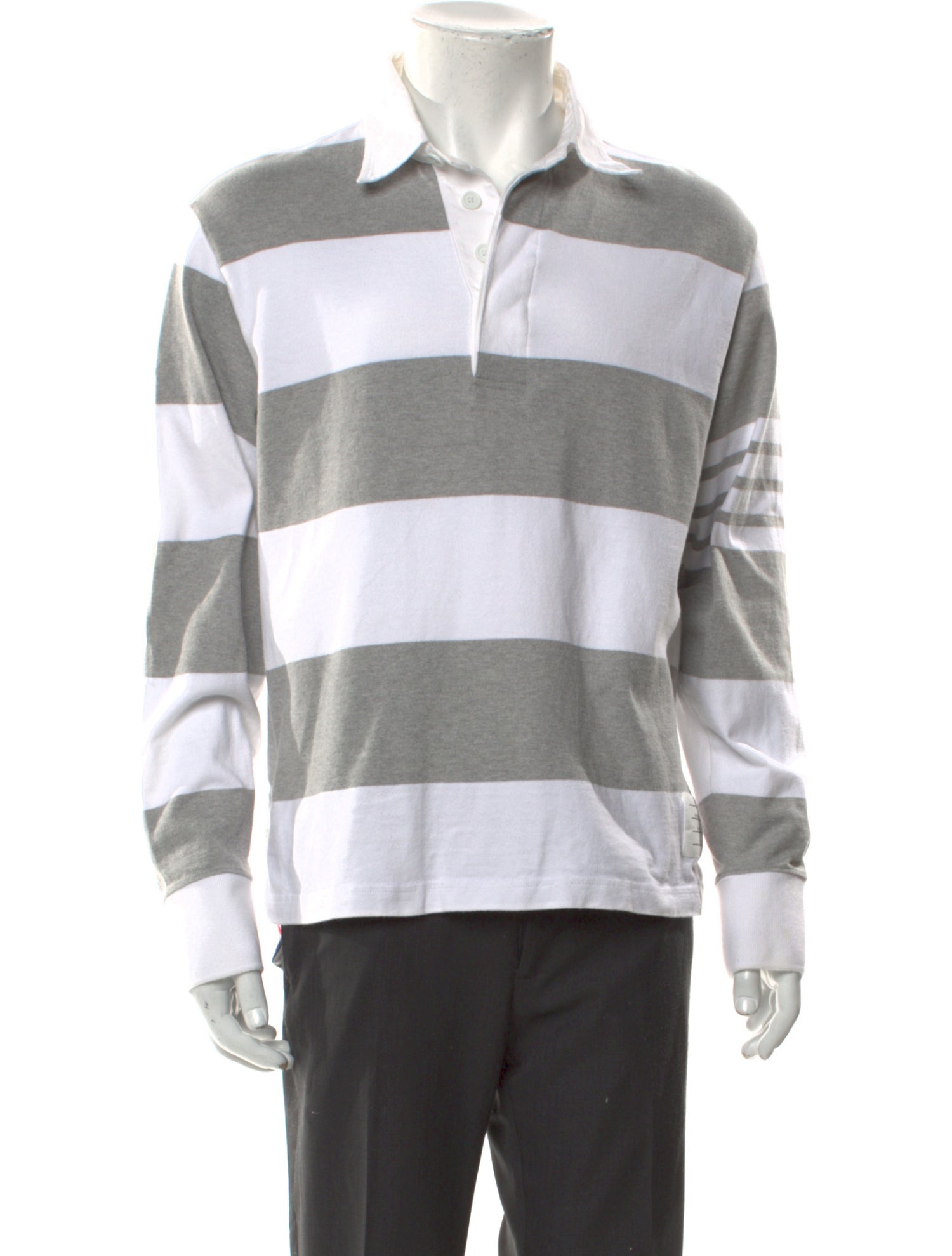 Thom Browne 4-Bar Striped Polo Shirt
