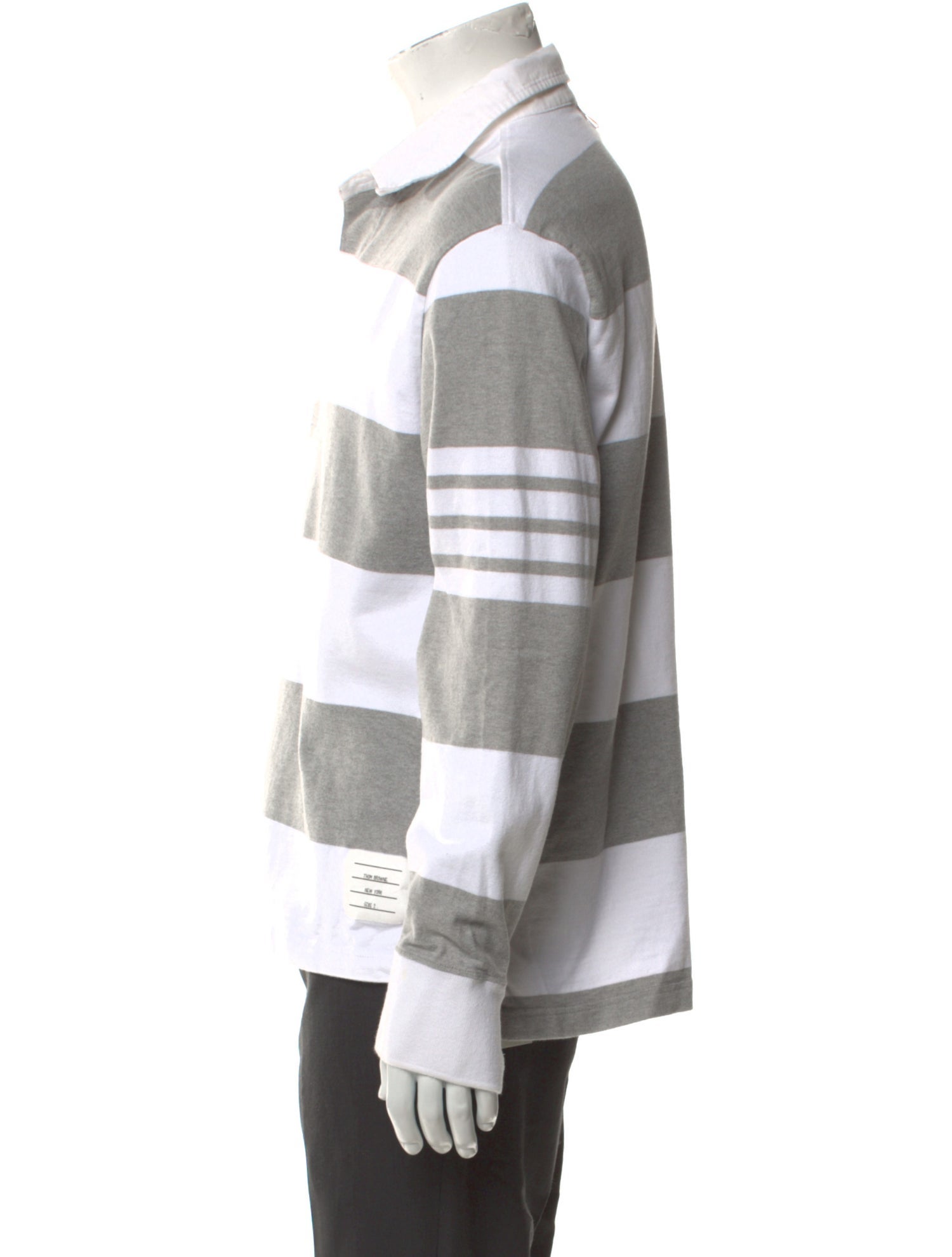 Thom Browne 4-Bar Striped Polo Shirt