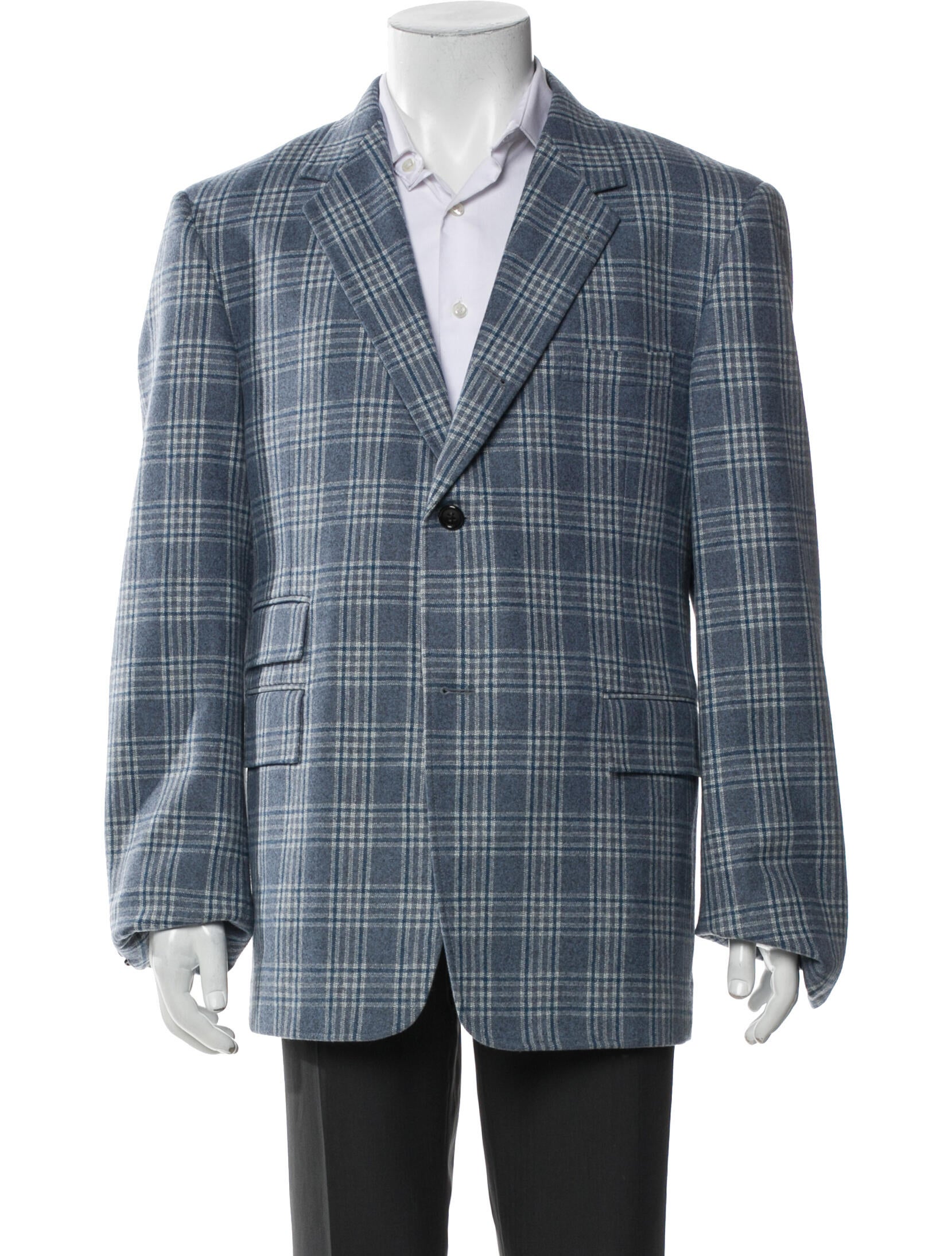 Thom Browne Plaid Print Grosgrain Trim Blazer