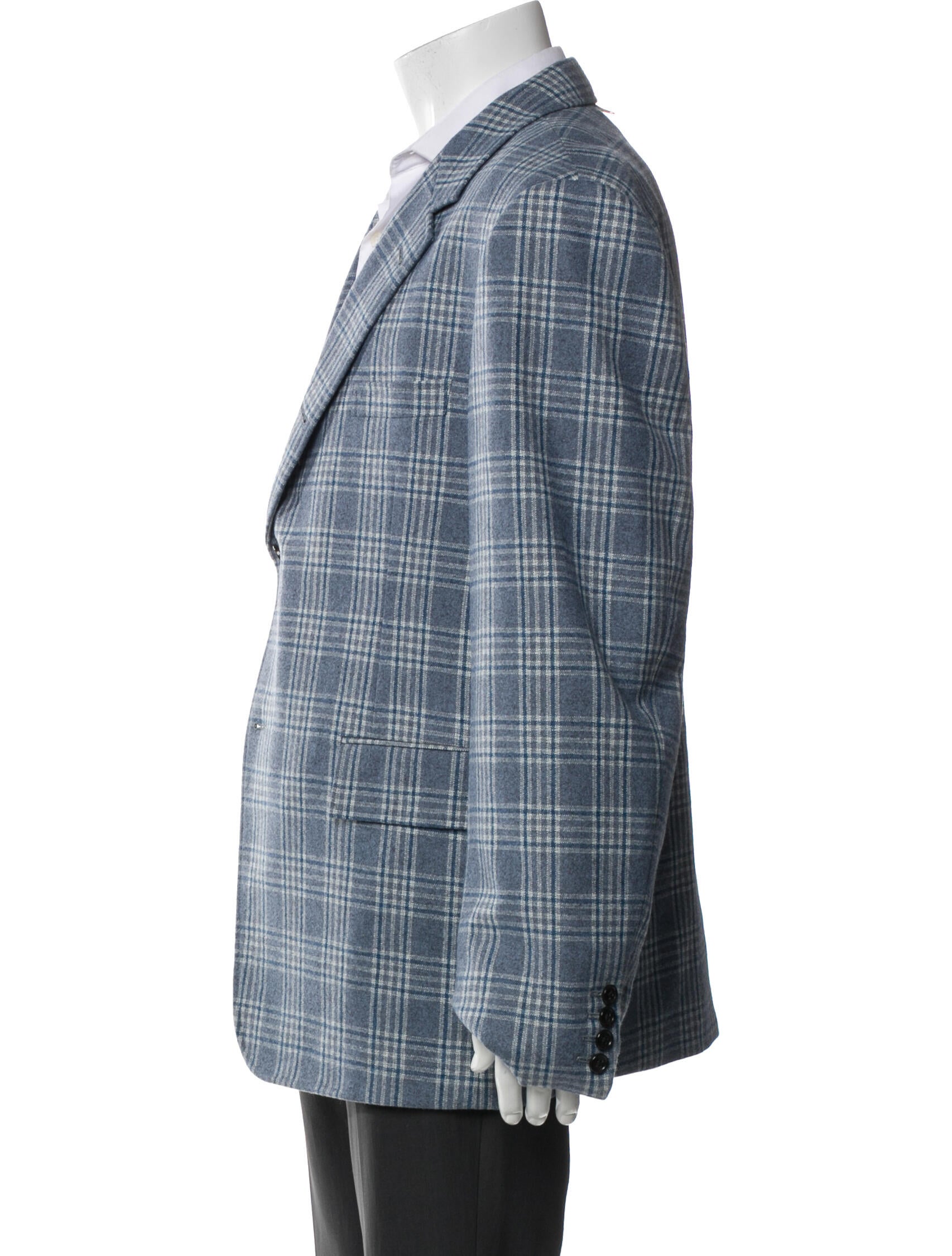 Thom Browne Plaid Print Grosgrain Trim Blazer