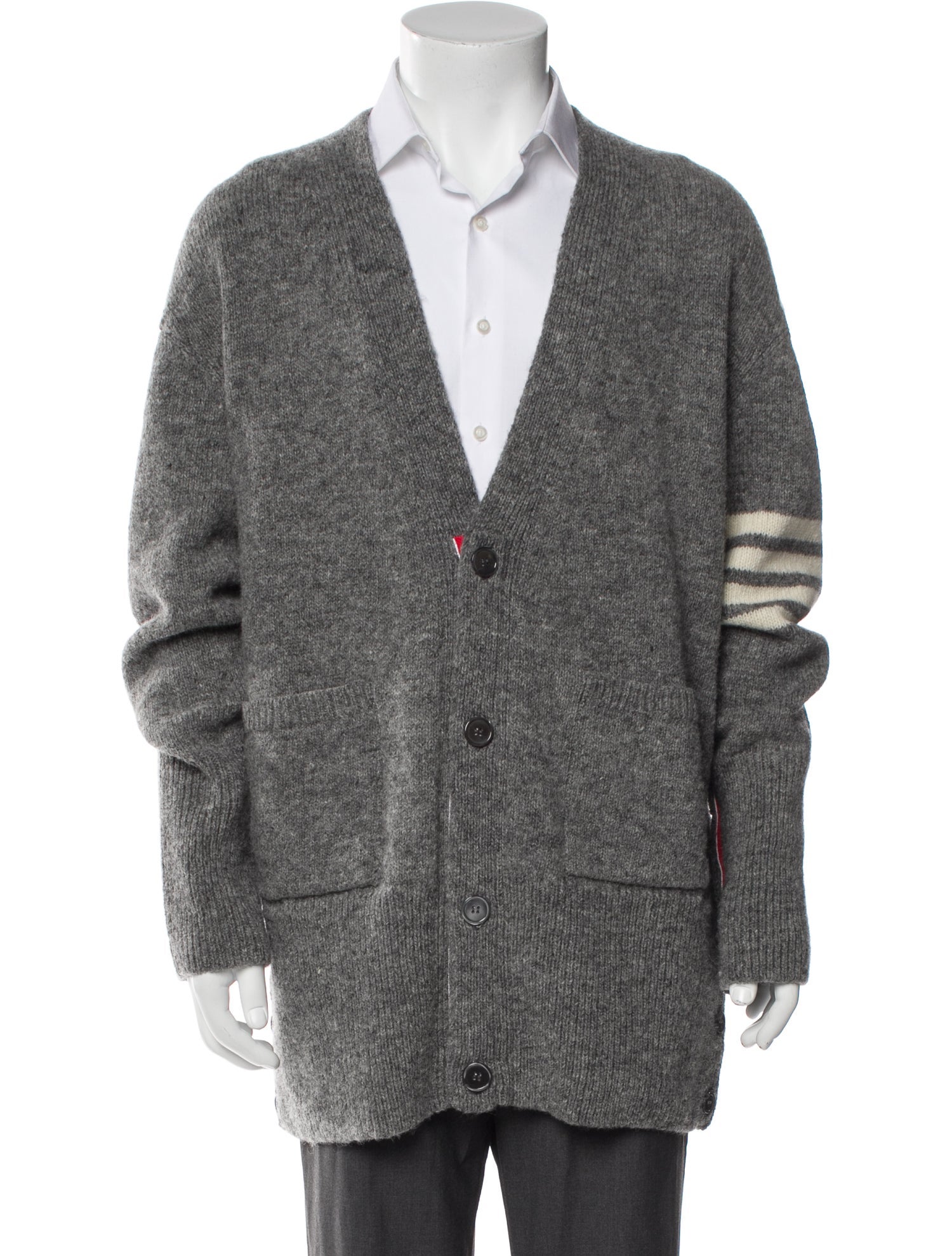 Thom Browne 4-Bar Striped Wool Cardigan