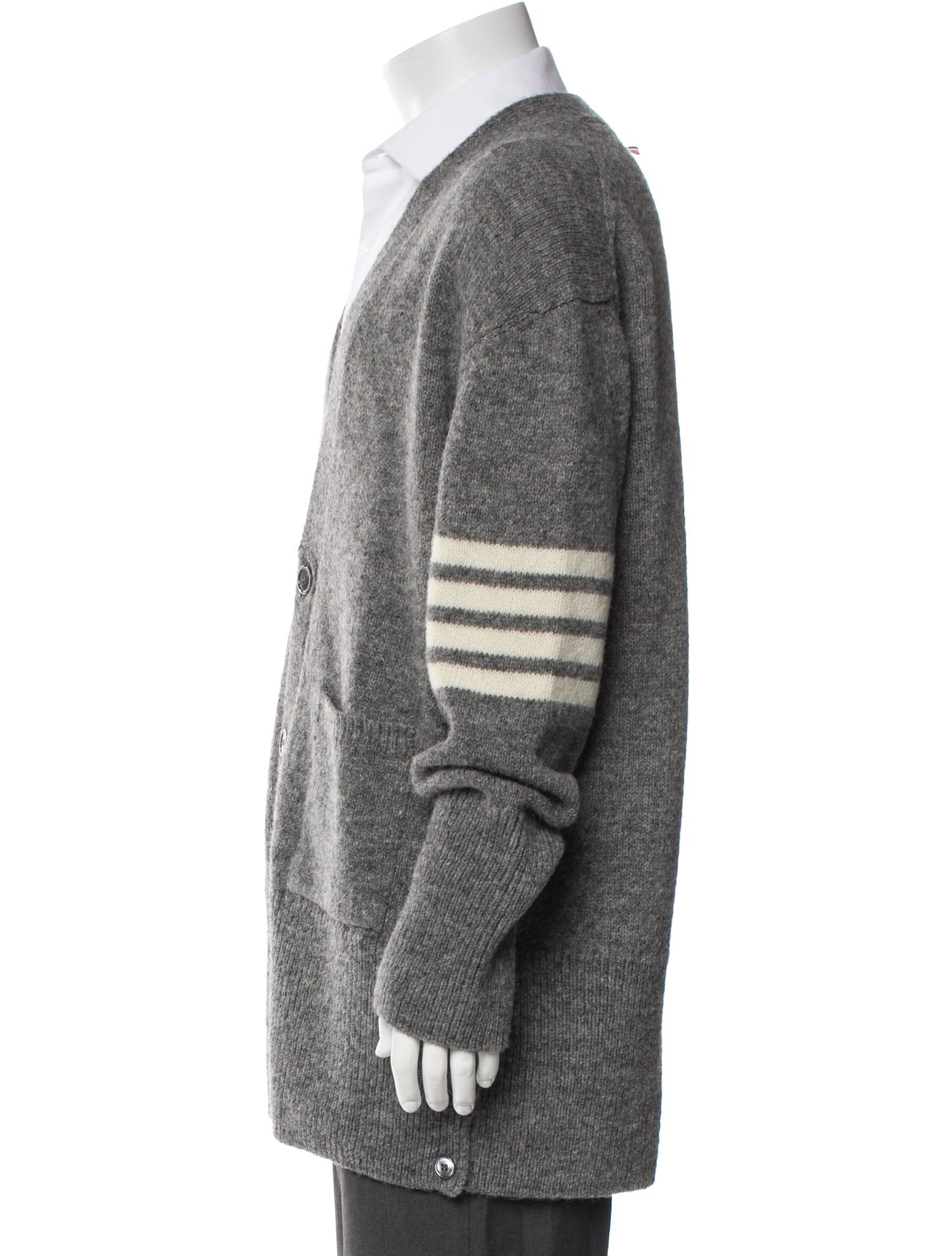Thom Browne 4-Bar Striped Wool Cardigan