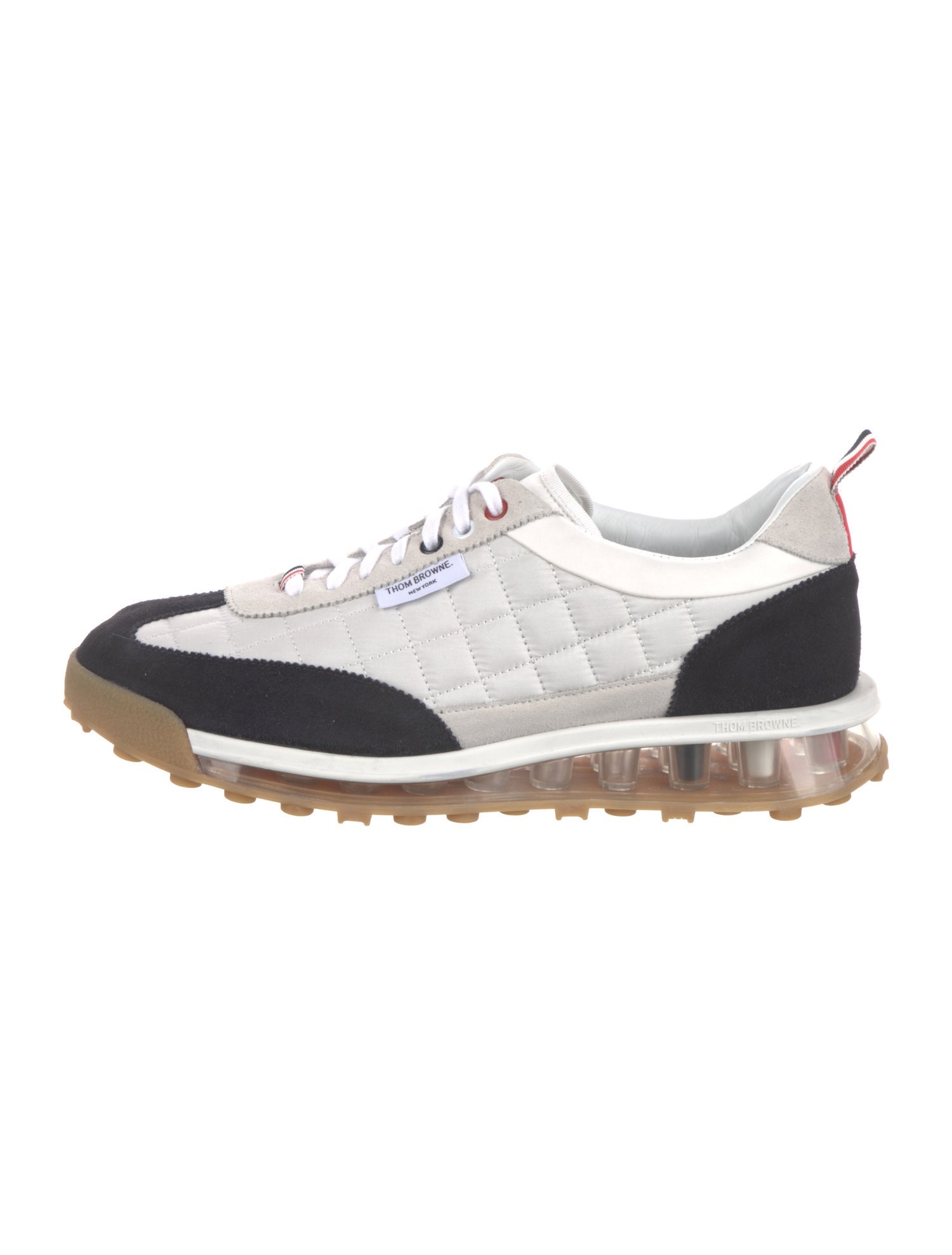 Thom Browne Suede Colorblock Pattern Sneakers