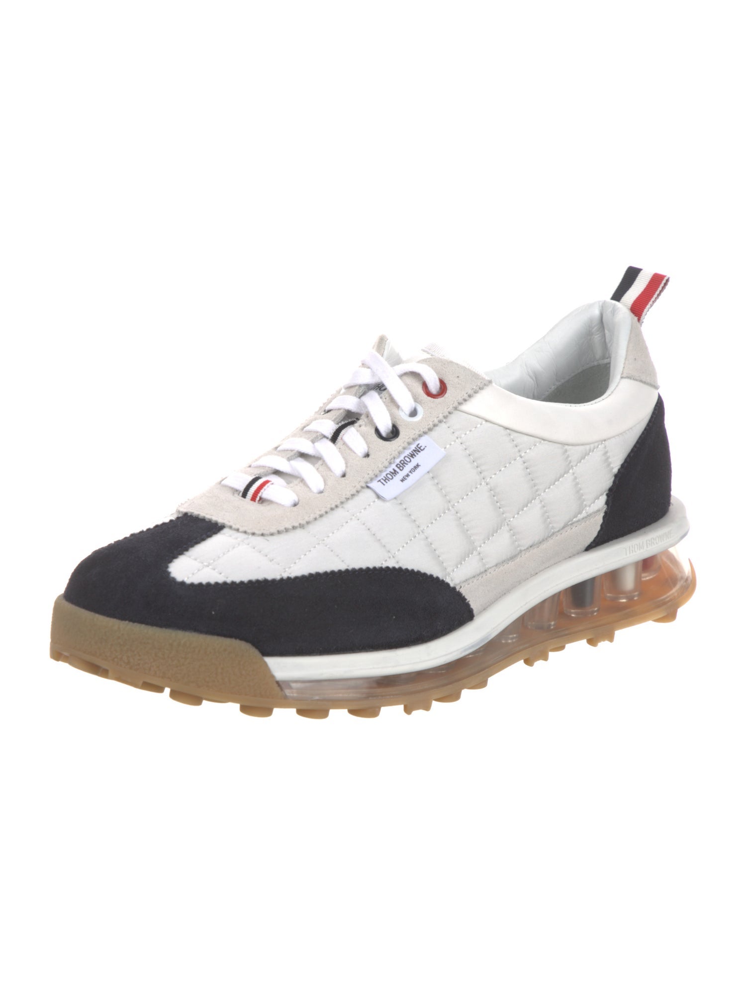 Thom Browne Suede Colorblock Pattern Sneakers
