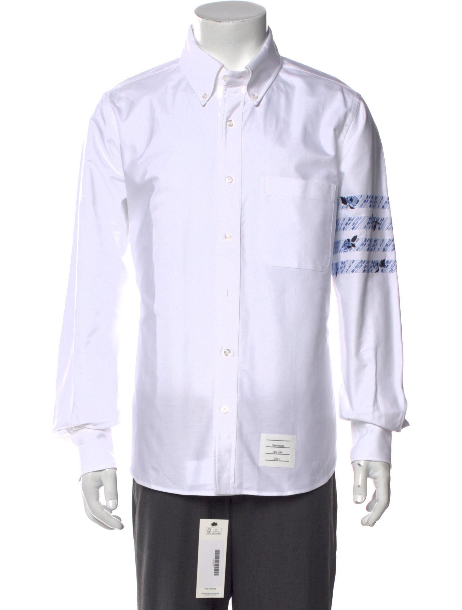 Thom Browne 4 Bar Stripe Long Sleeve Dress Shirt