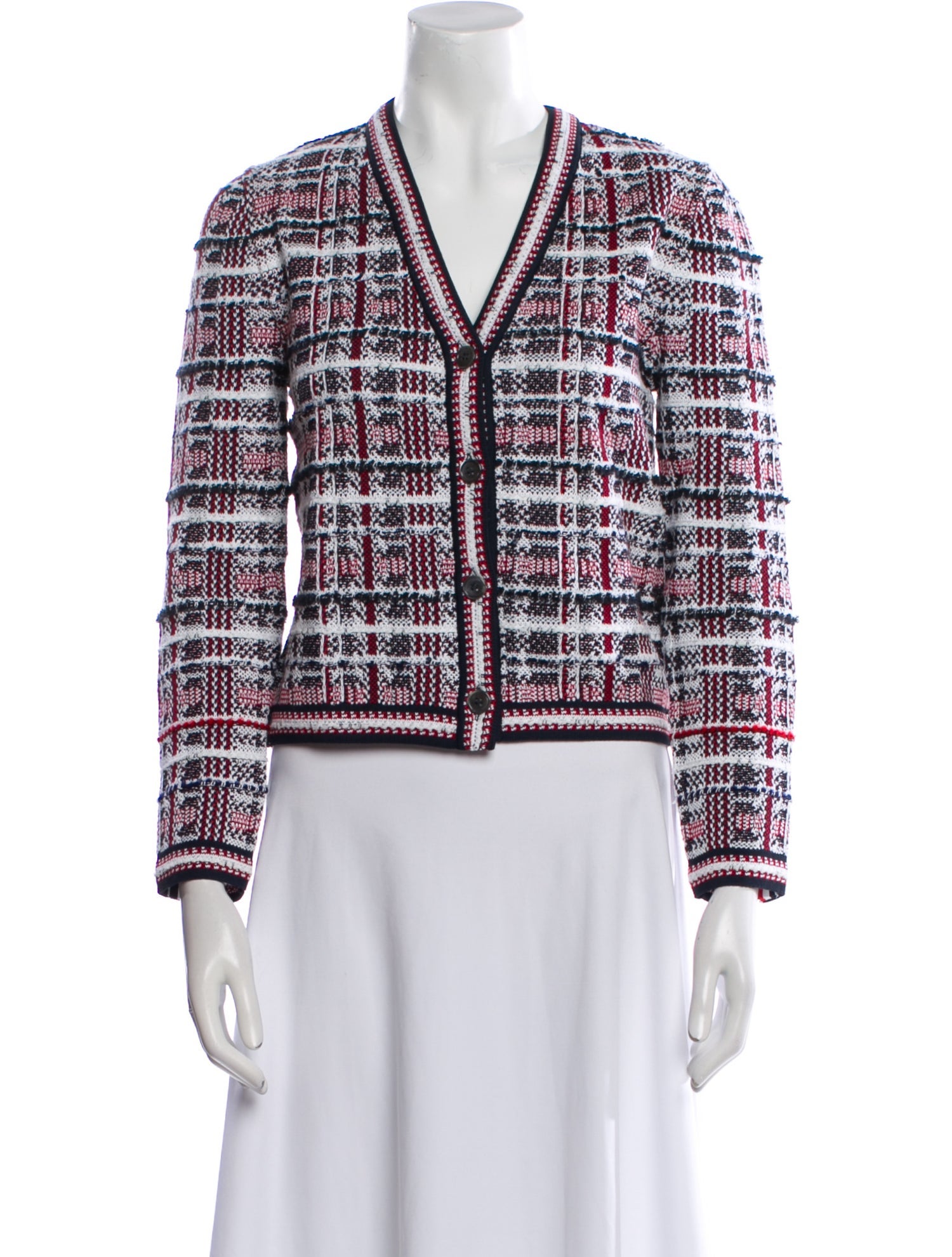 Thom Browne Printed V-Neck Sweater