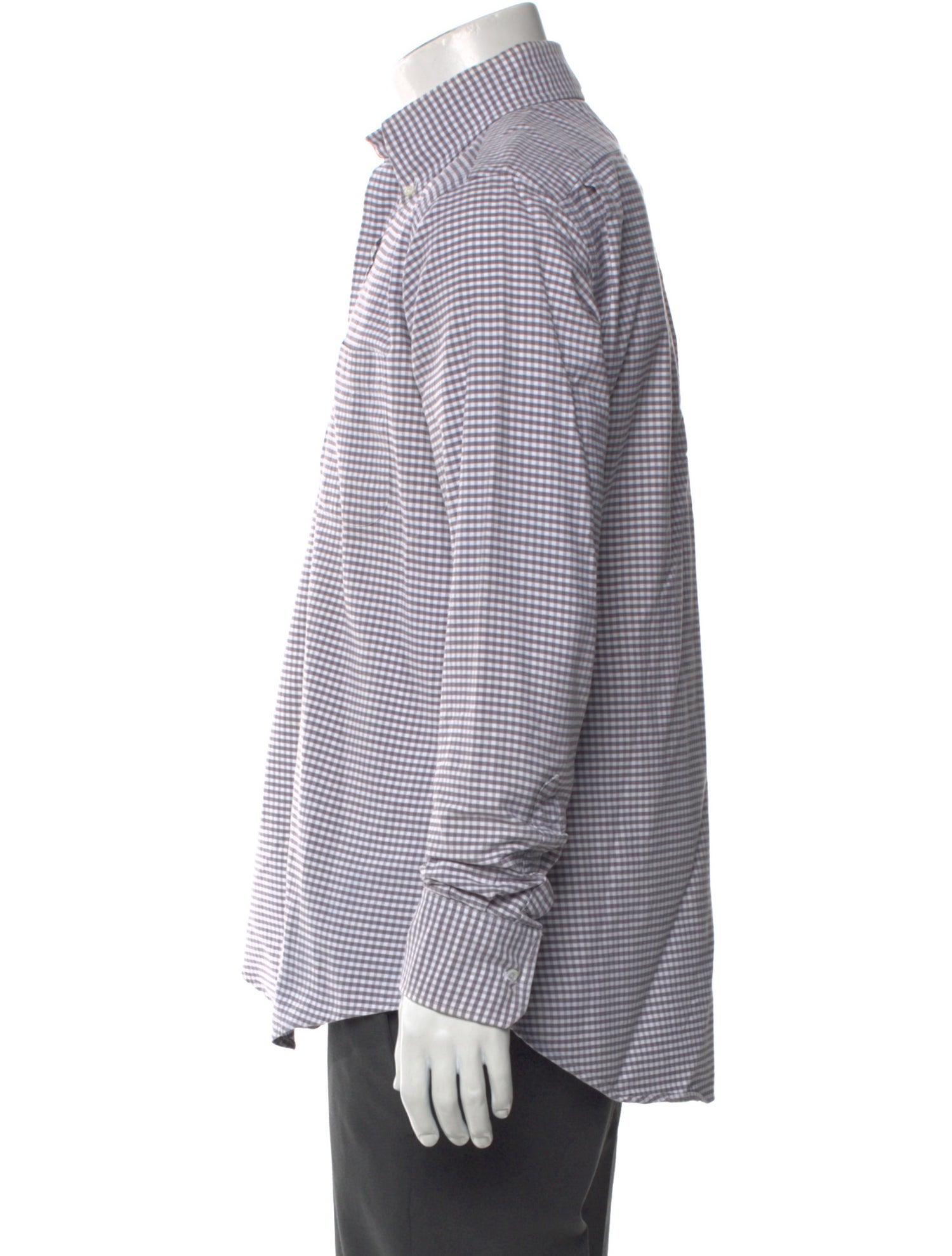 Thom Browne Plaid Print Long Sleeve Shirt