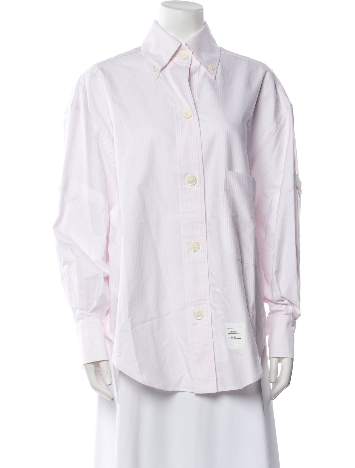 Thom Browne Armband Supersized Long Sleeve Button-Up Top w/ Tags