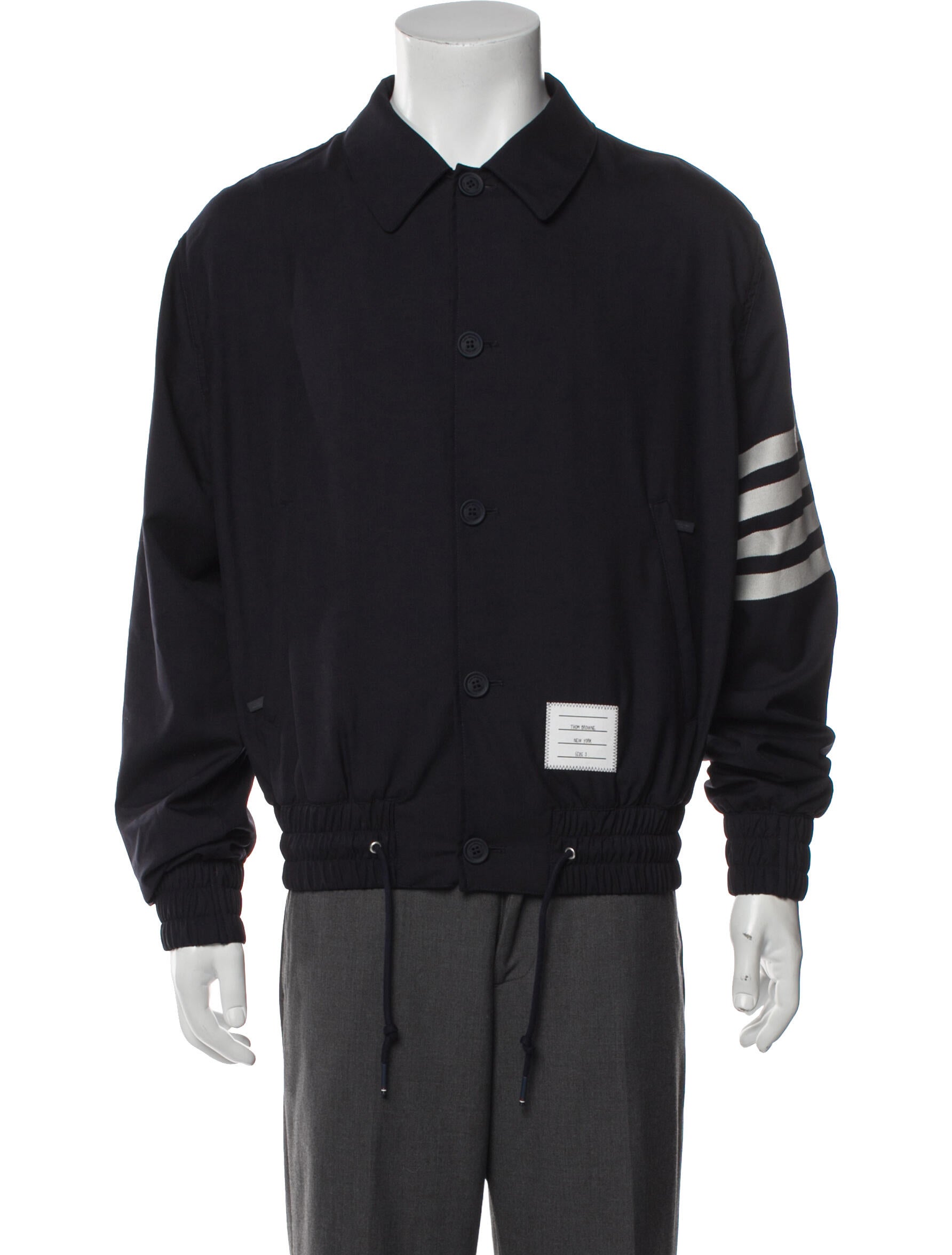 Thom Browne Wool Striped Bomber Jacket