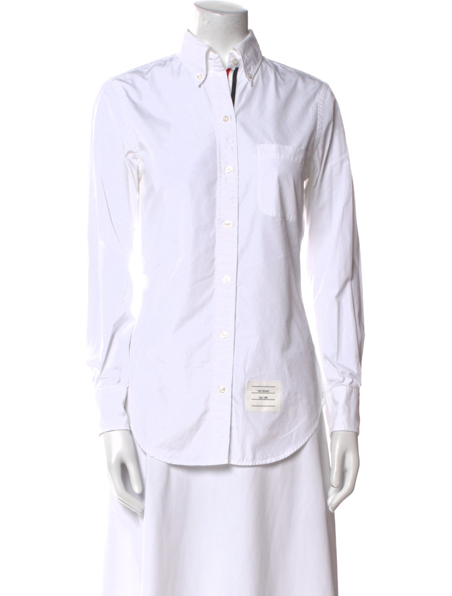 Thom Browne Long Sleeve Button-Up Top