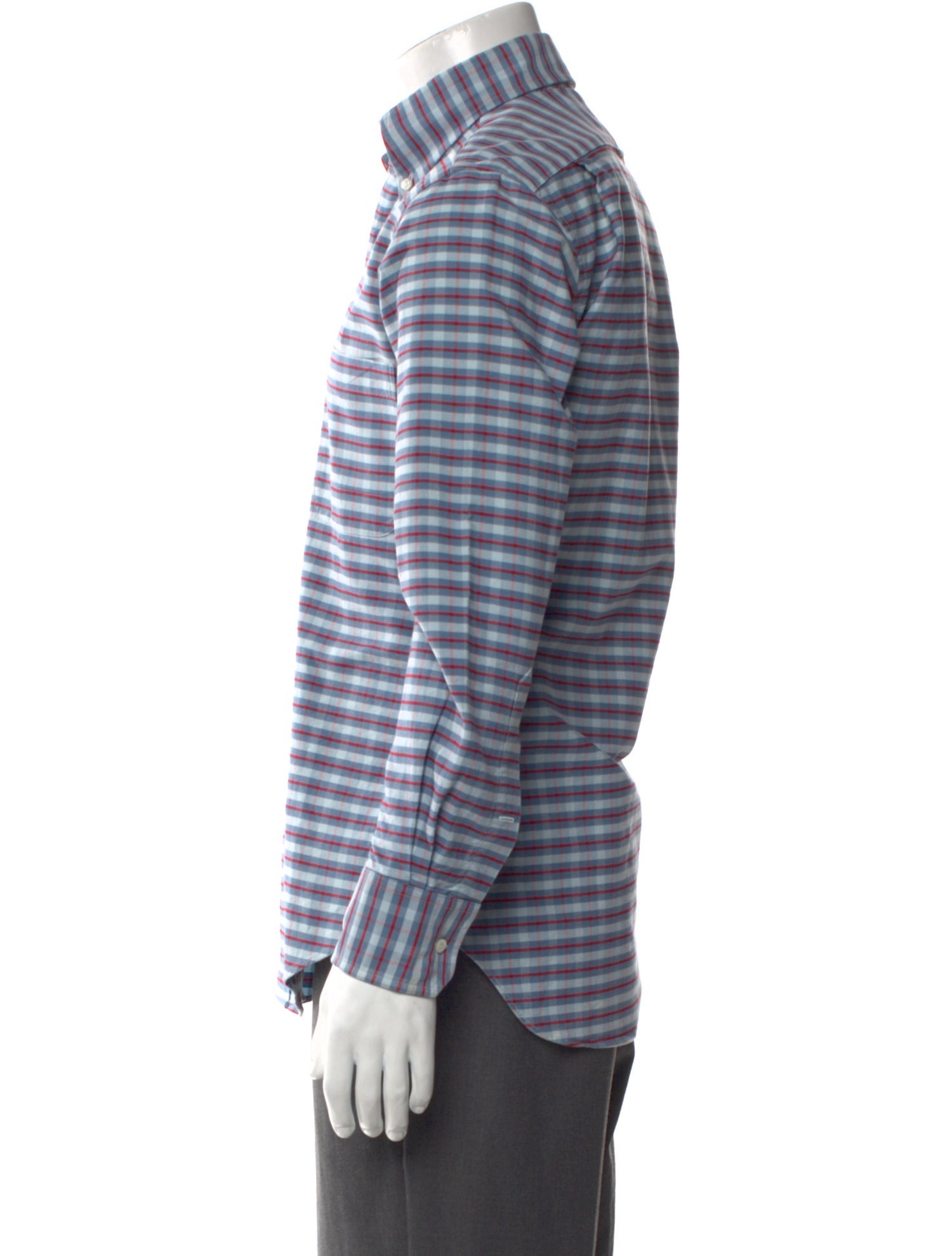 Thom Browne Plaid Print Long Sleeve Dress Shirt