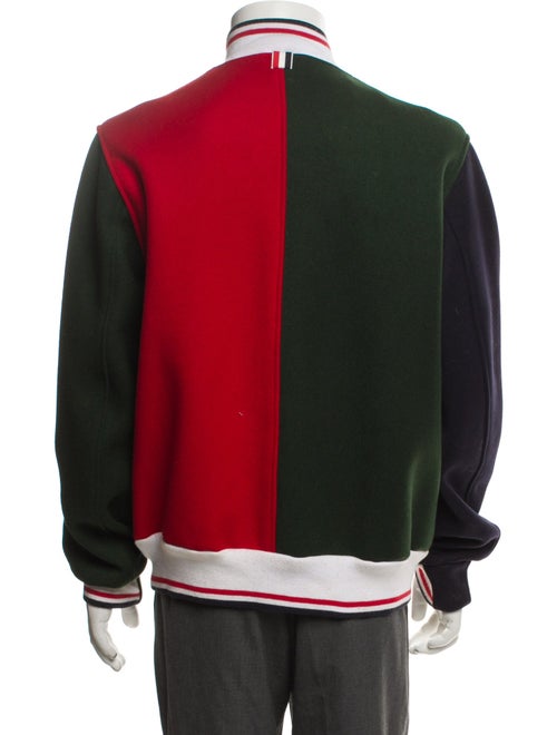 Thom Browne Wool Colorblock Pattern Varsity Jacket