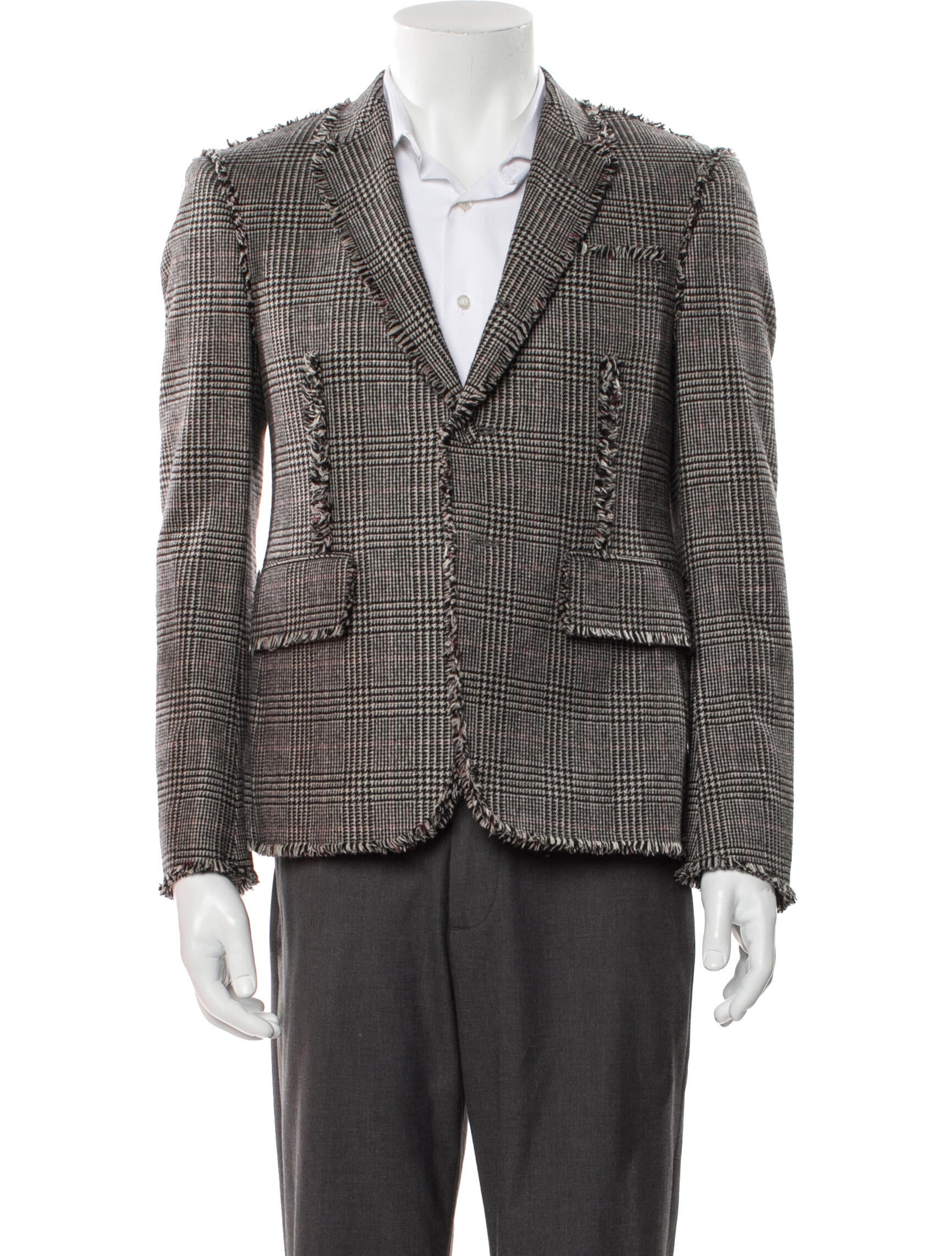 Thom Browne Merino Wool Houndstooth Print Blazer