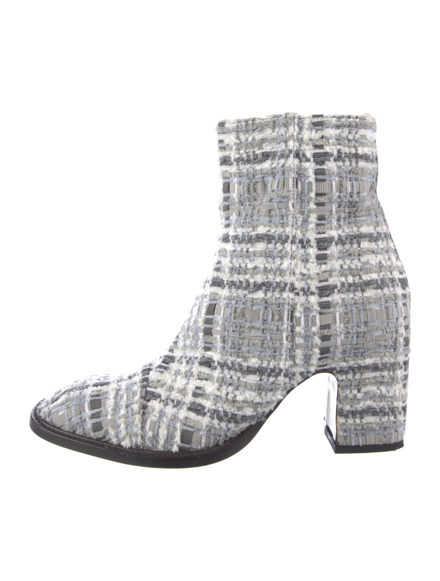 Thom Browne Tweed Plaid Print Sock Boots