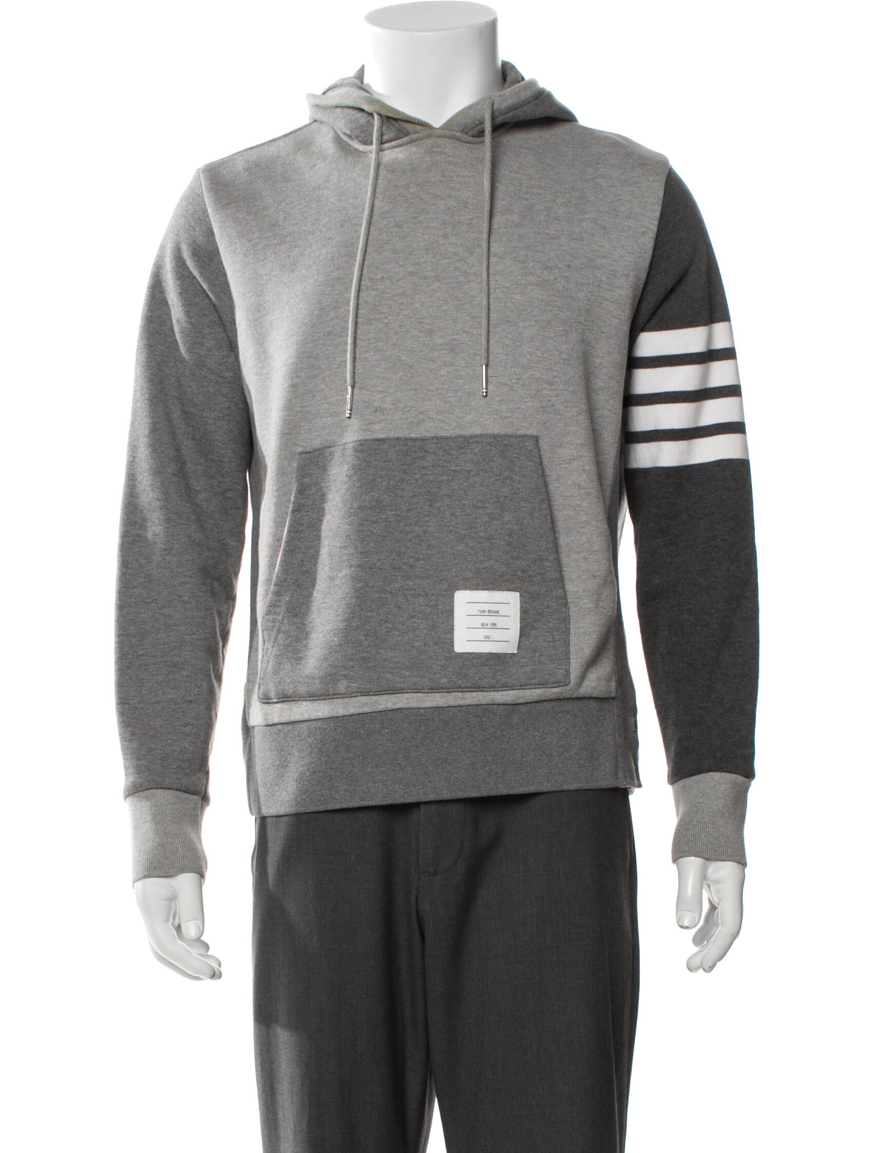 Thom Browne 4 Bar Stripe Colorblock Pattern Hoodie