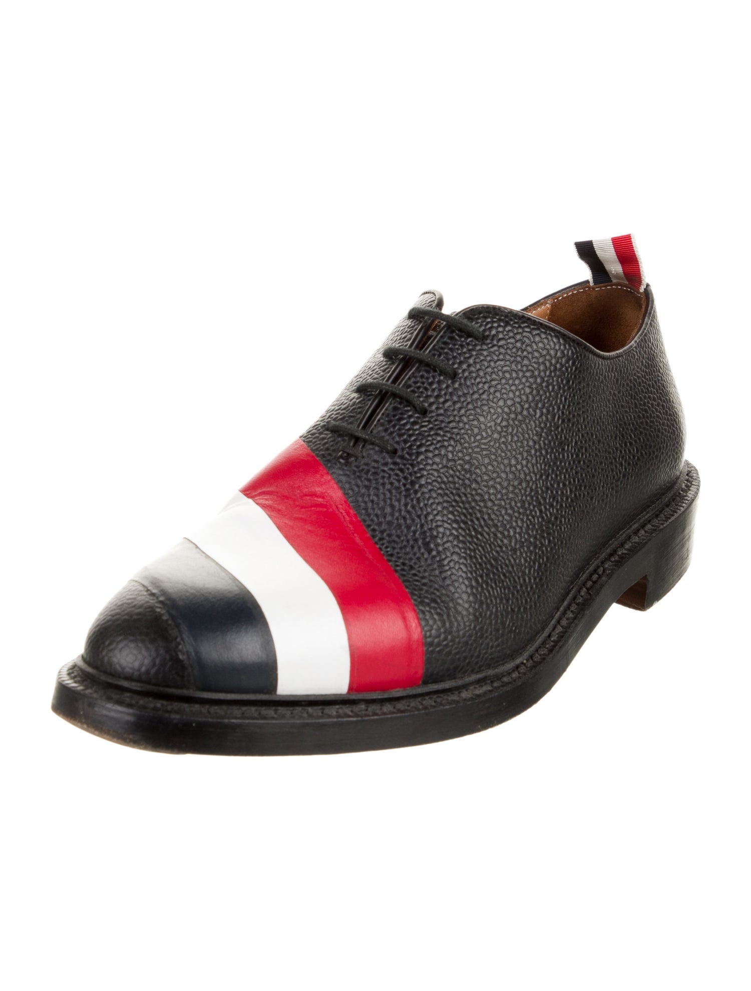Thom Browne Leather Colorblock Pattern Oxfords