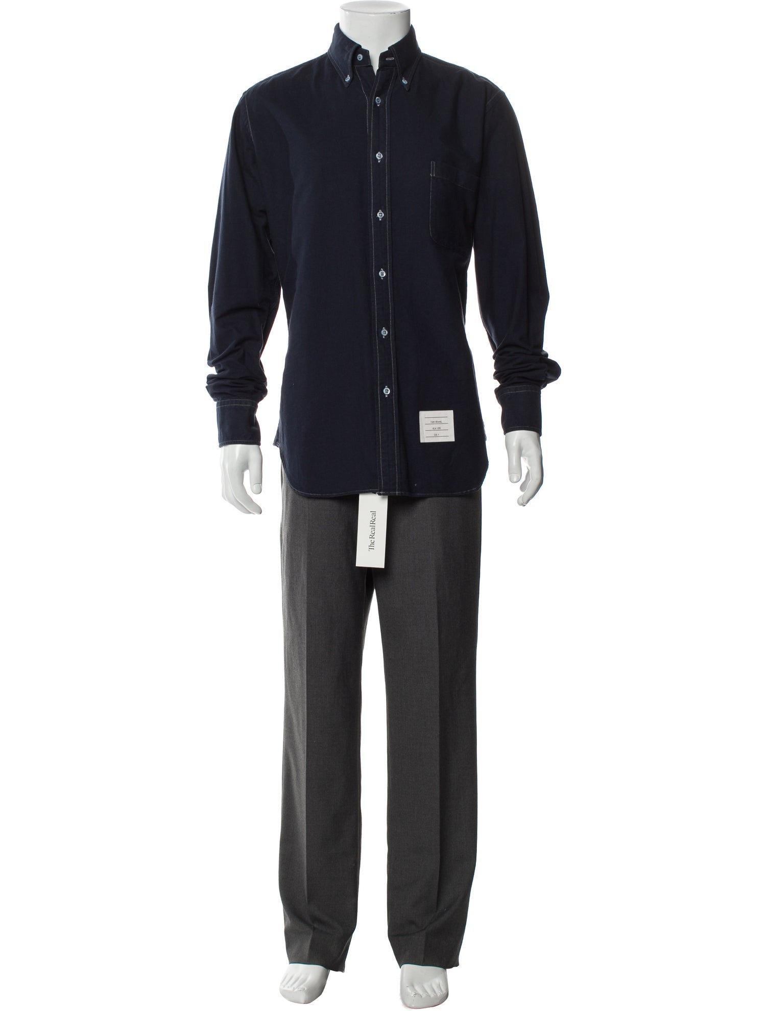 Thom Browne Long Sleeve Denim Shirt