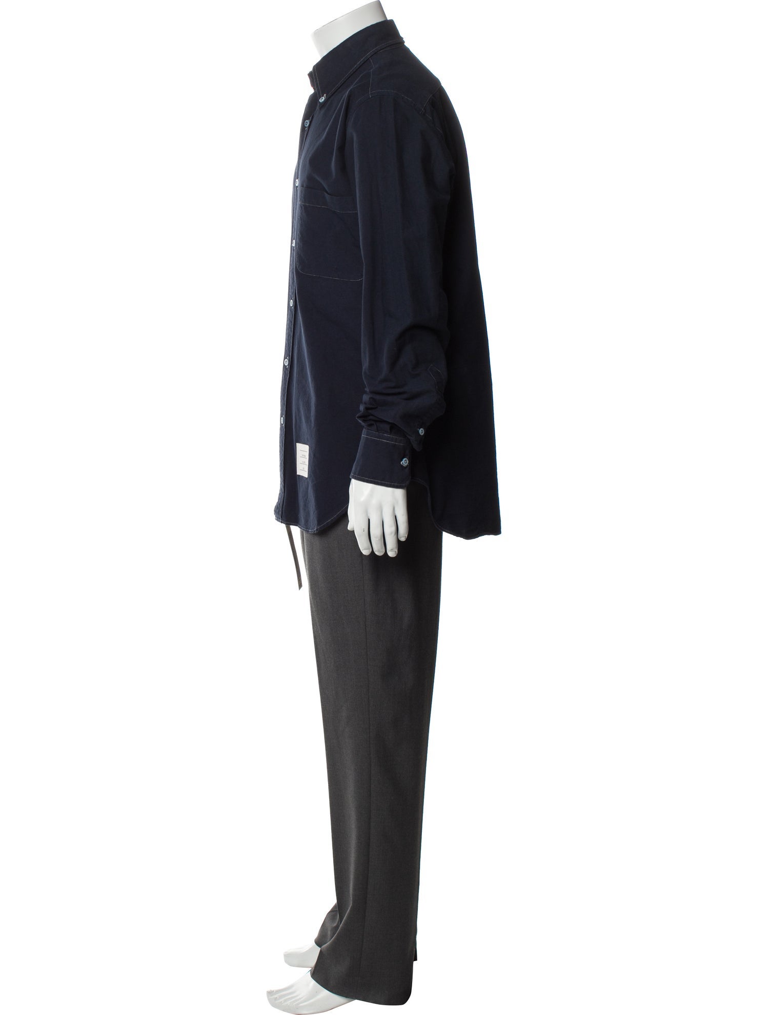 Thom Browne Long Sleeve Denim Shirt