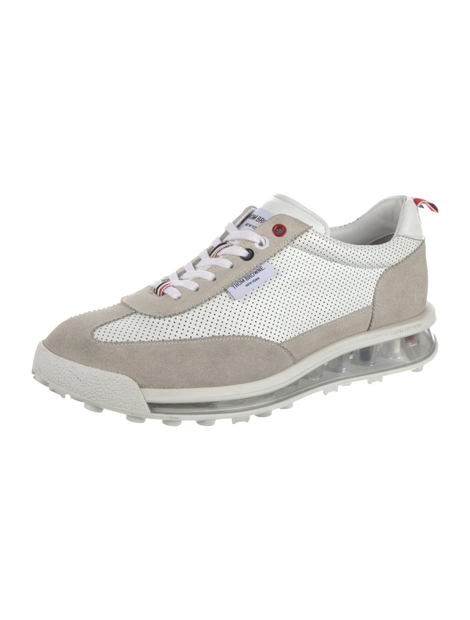Thom Browne Suede Colorblock Pattern Sneakers