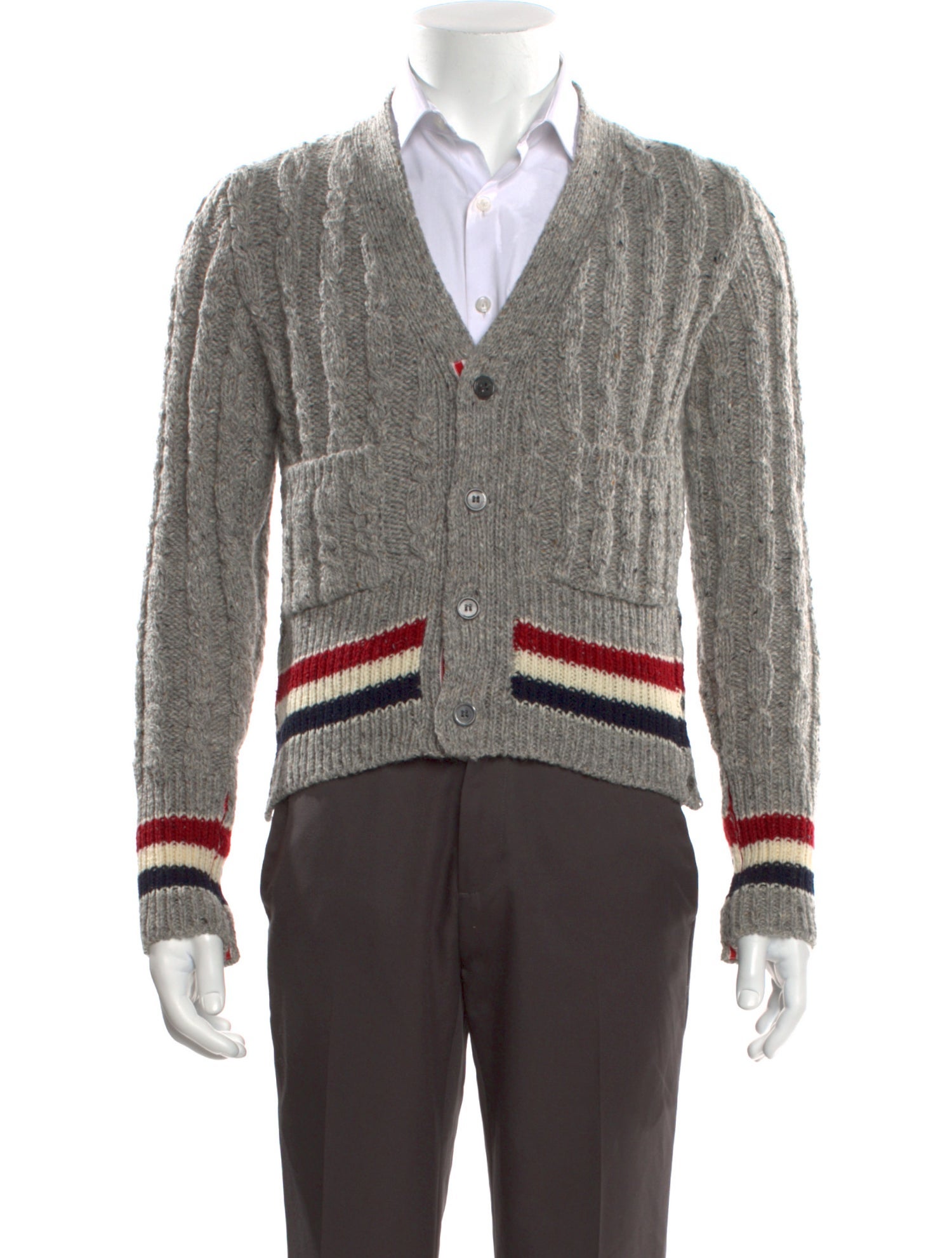 Thom Browne Wool Striped Cardigan