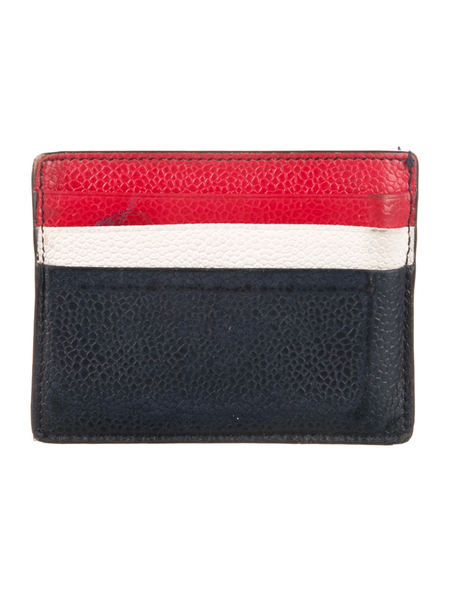 Thom Browne Leather Colorblock Pattern Card Holder