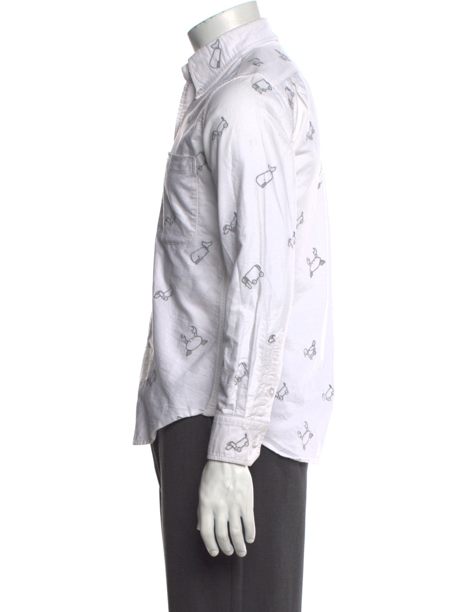 Thom Browne Embroidered Graphic Print Shirt
