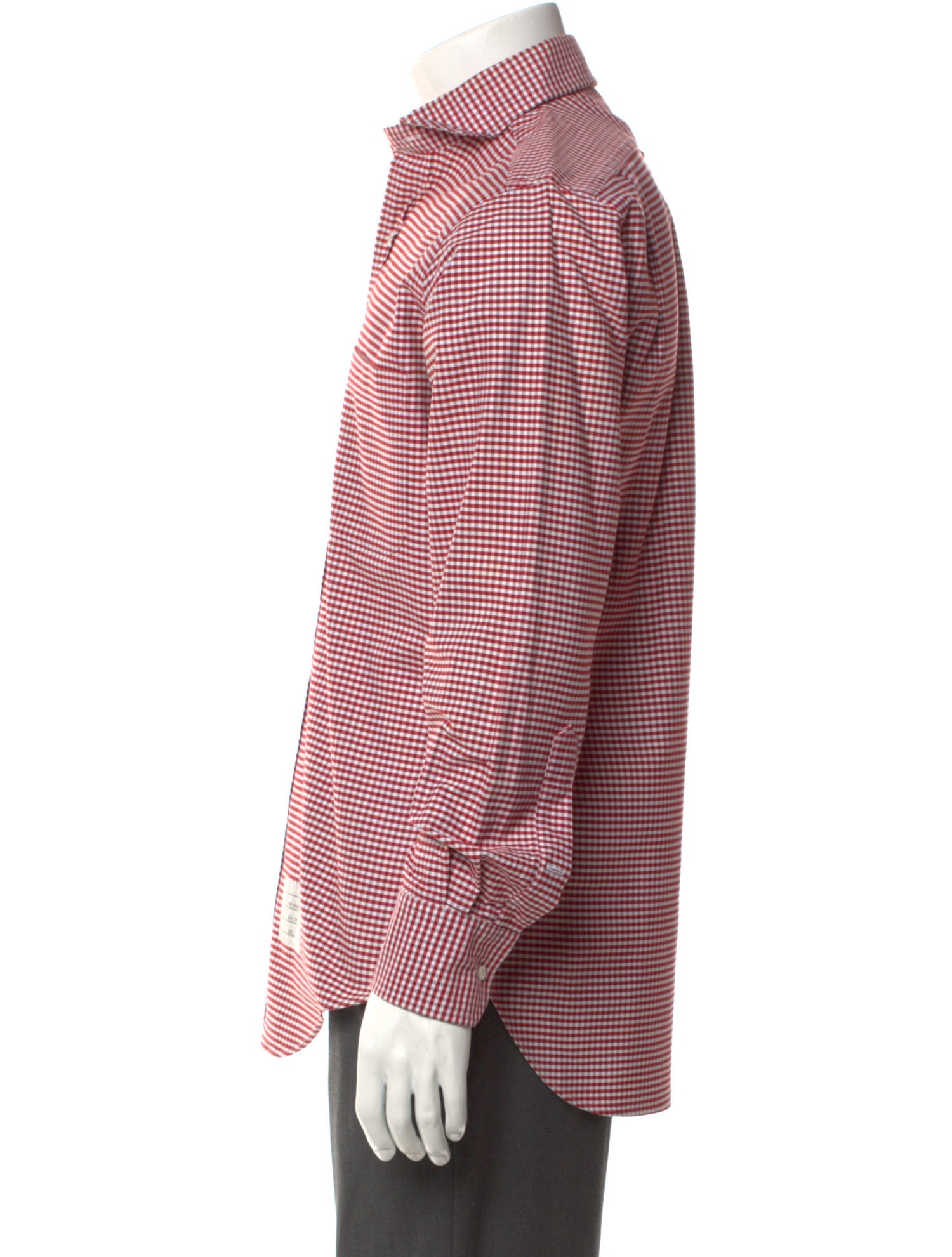 Thom Browne Plaid Print Long Sleeve Shirt