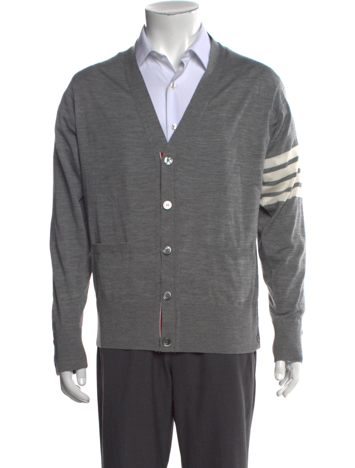 Thom Browne Virgin Wool V-Neck Cardigan
