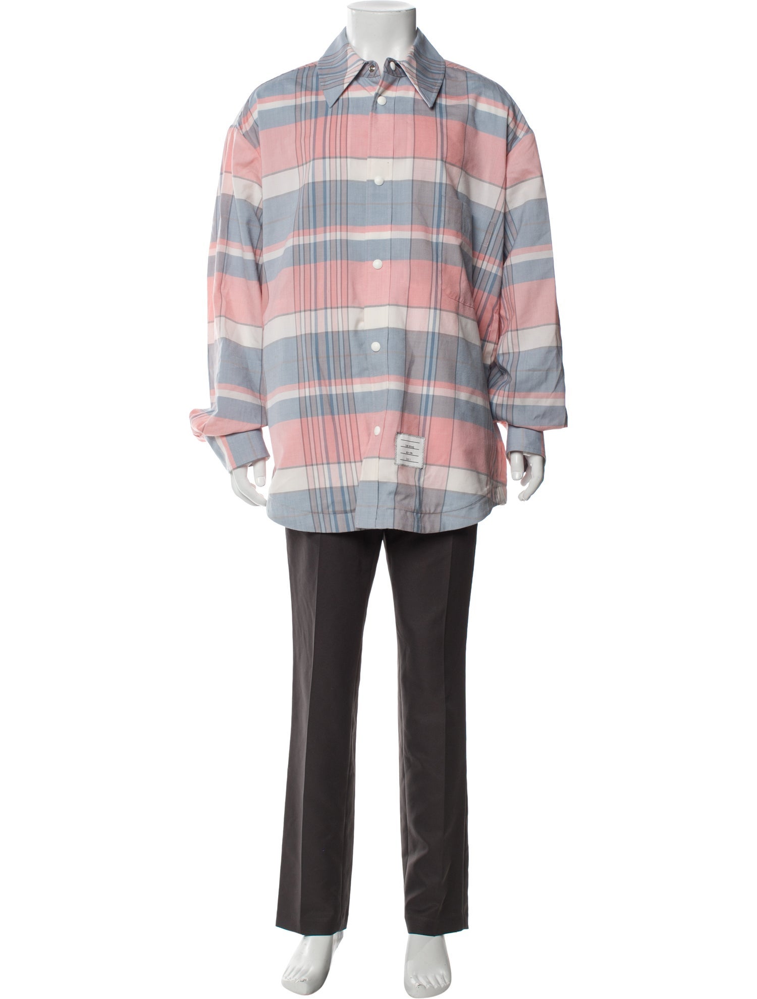 Thom Browne Wool Plaid Print Shirt w/ Tags