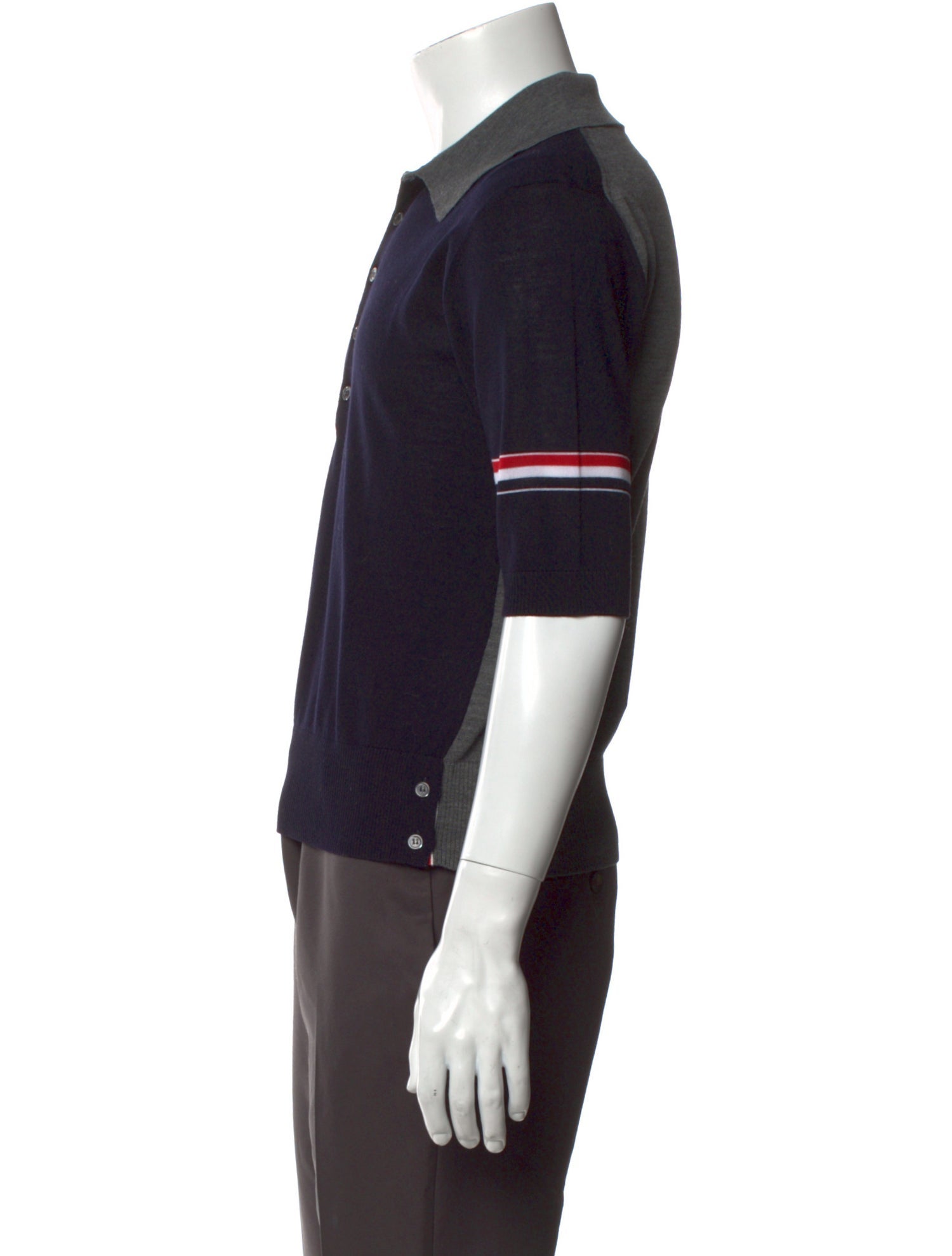 Thom Browne Virgin Wool Colorblock Pattern Polo Shirt w/ Tags