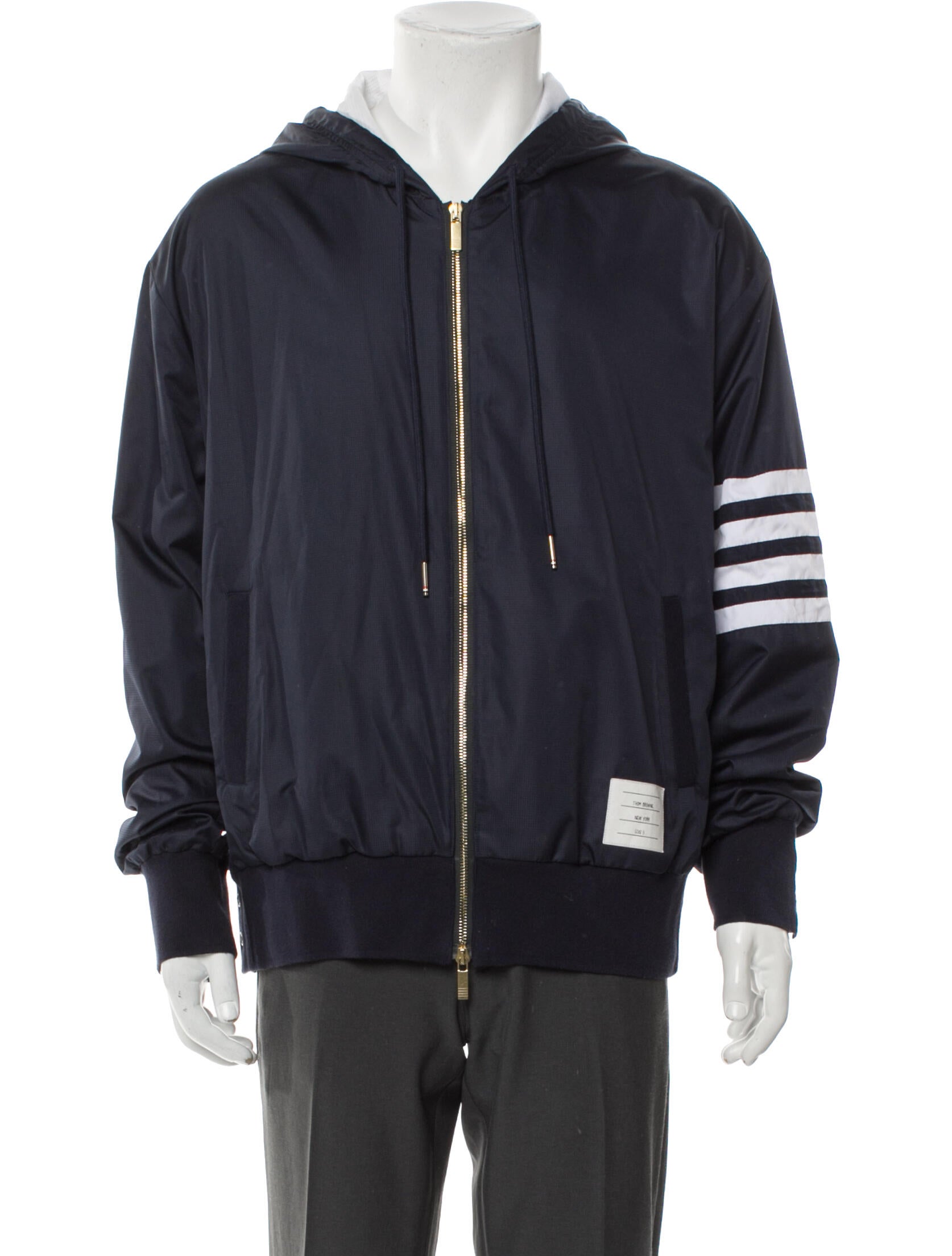 Thom Browne 4-Bar Striped Windbreaker