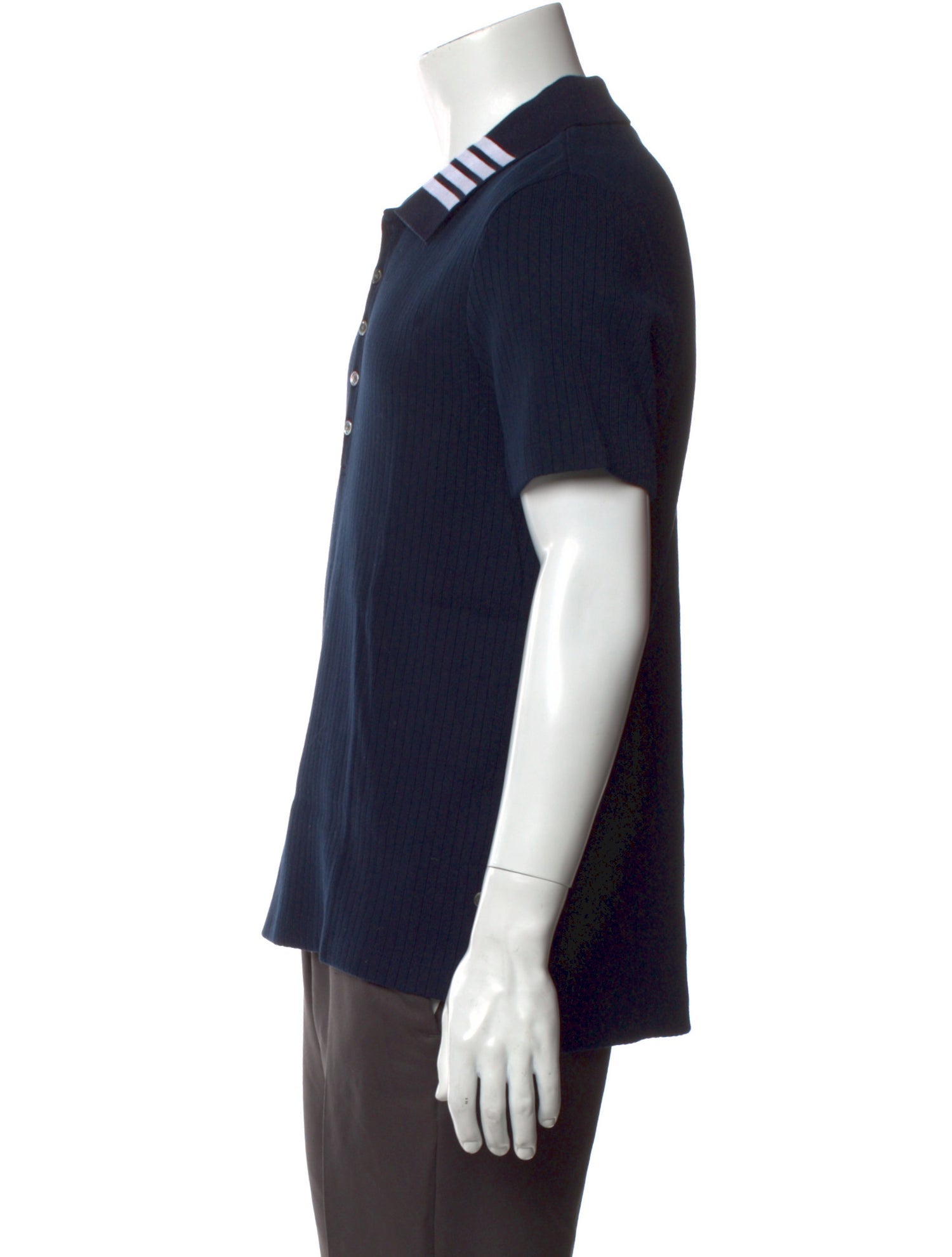 Thom Browne Collar Short Sleeve Polo Shirt