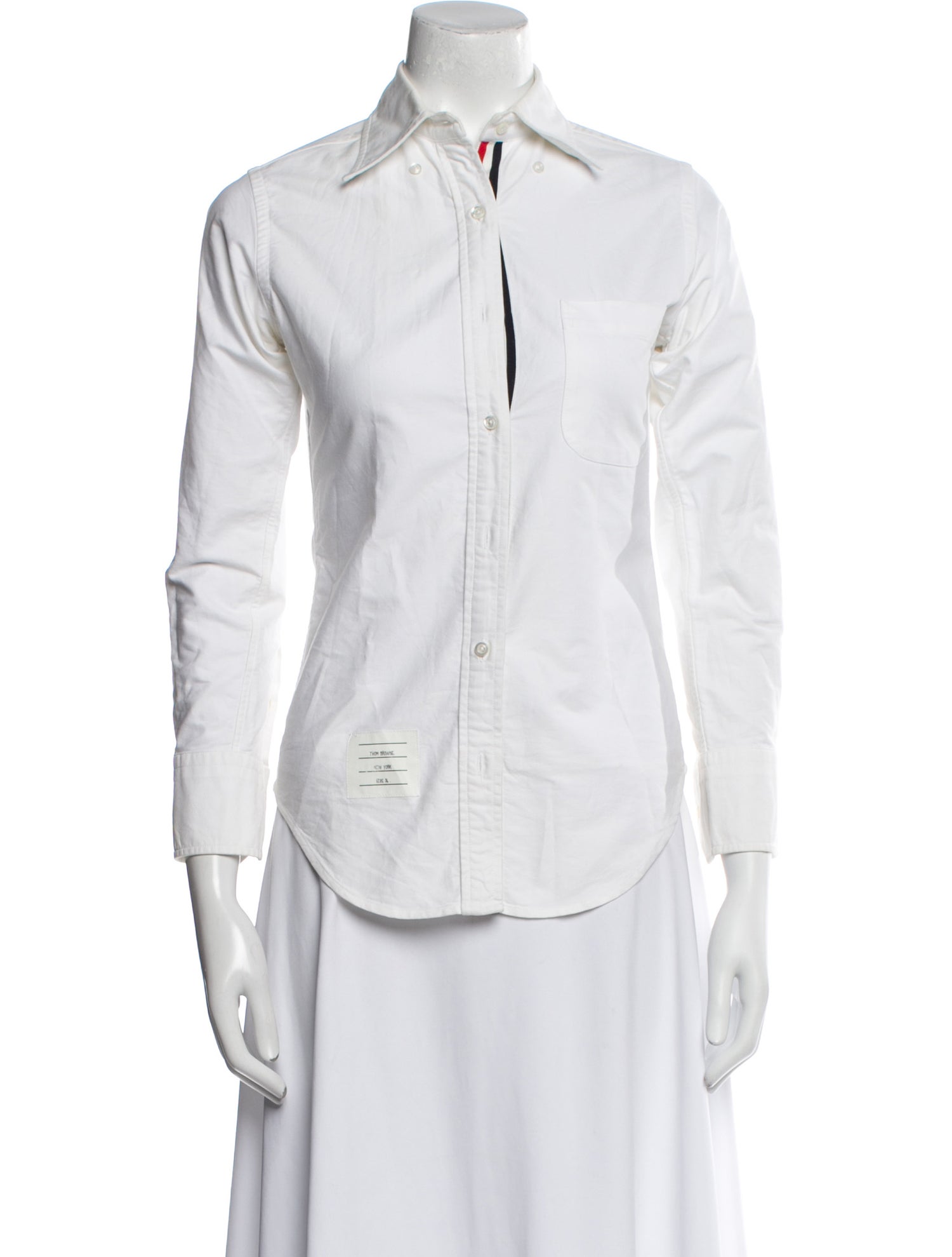 Thom Browne Three-Quarter Sleeve Button-Up Top