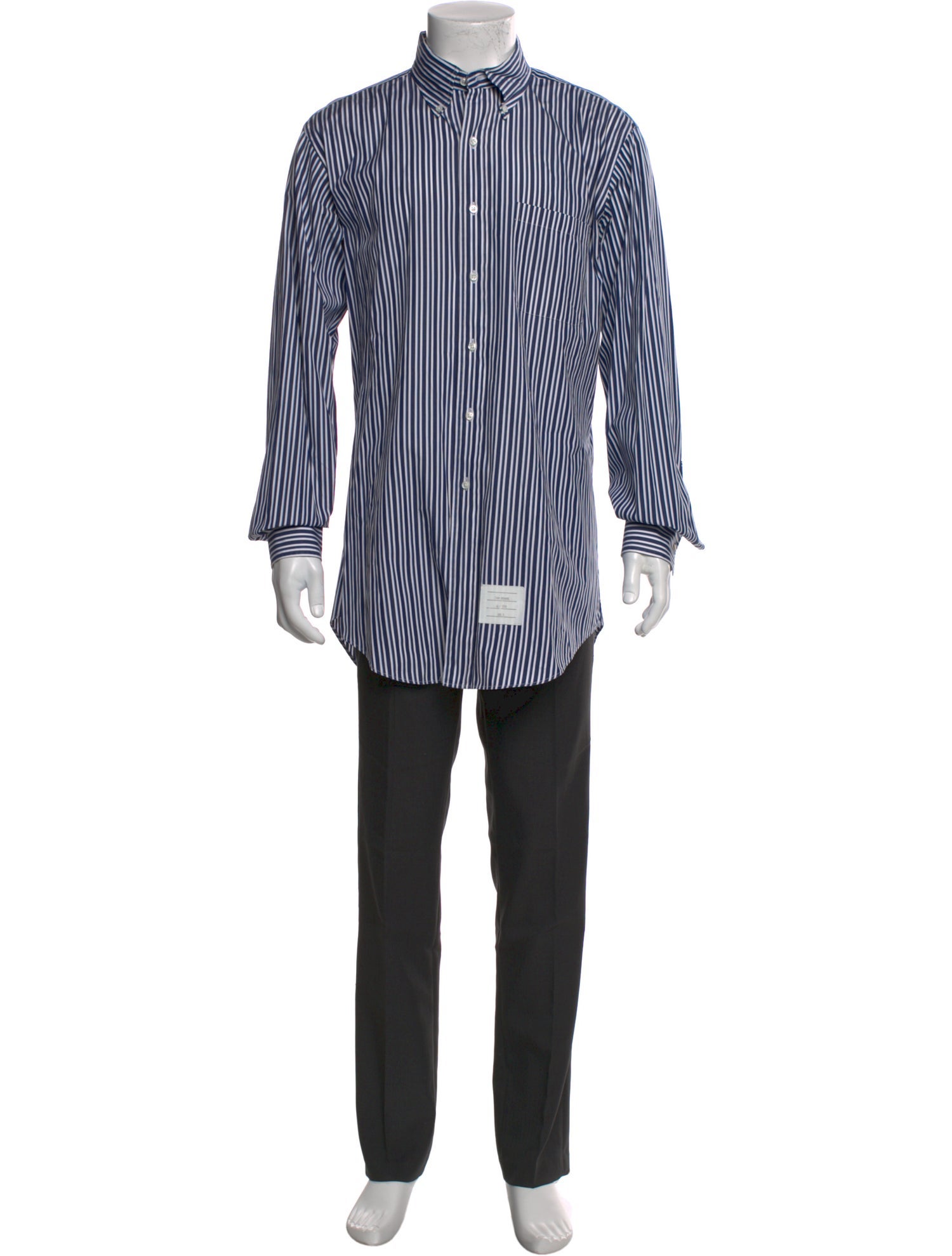 Thom Browne Striped Long Sleeve Dress Shirt