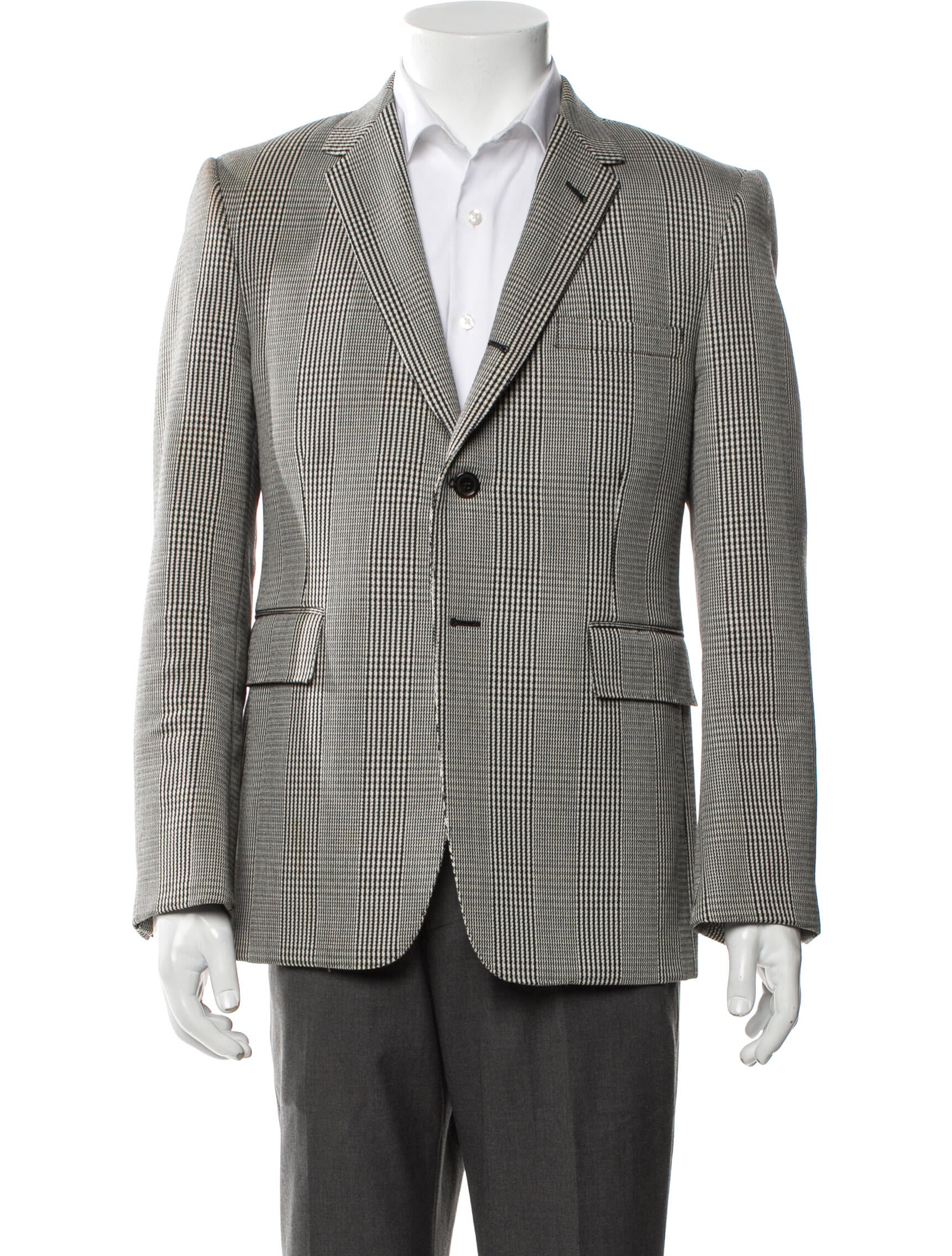 Thom Browne Wool Houndstooth Print Blazer