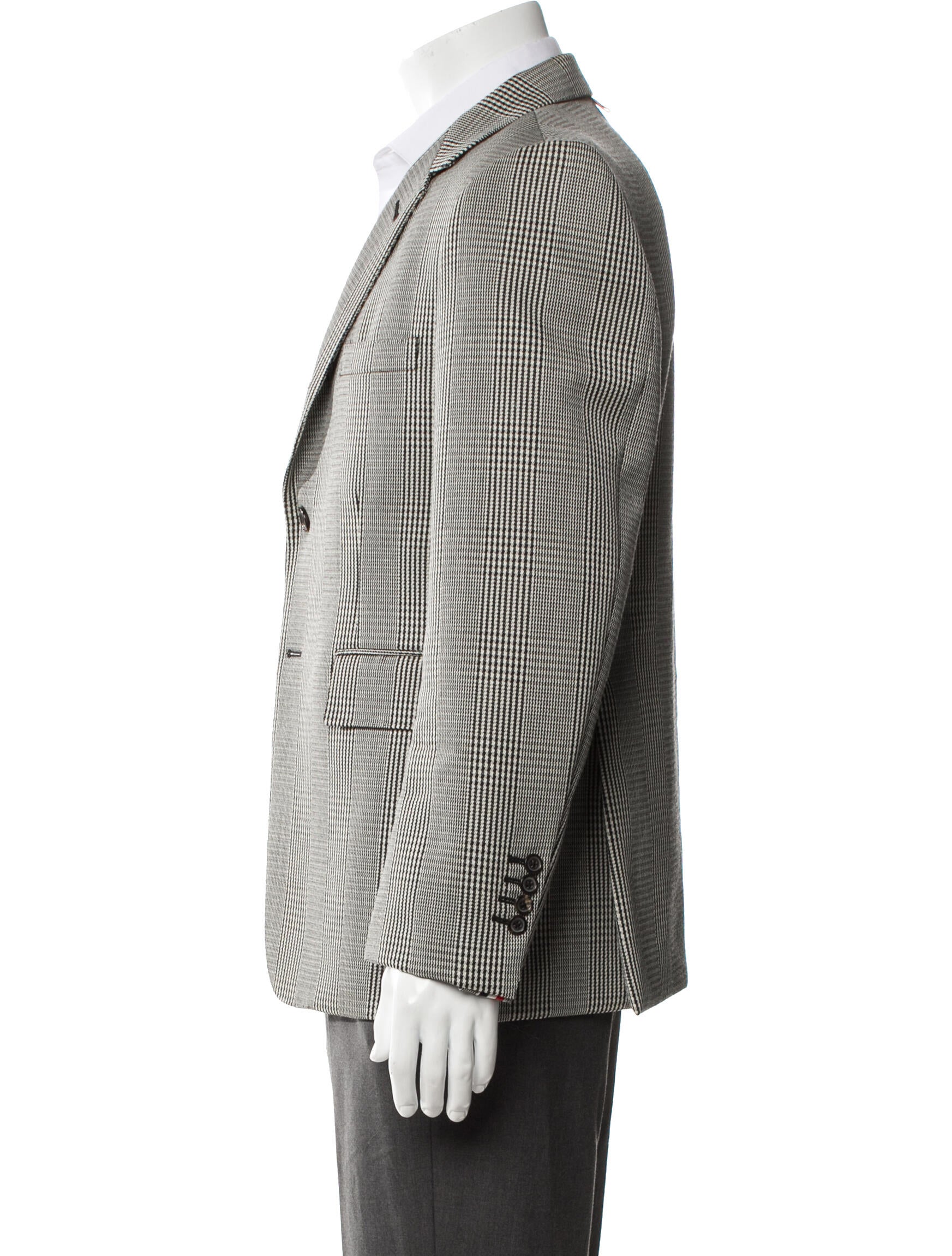 Thom Browne Wool Houndstooth Print Blazer