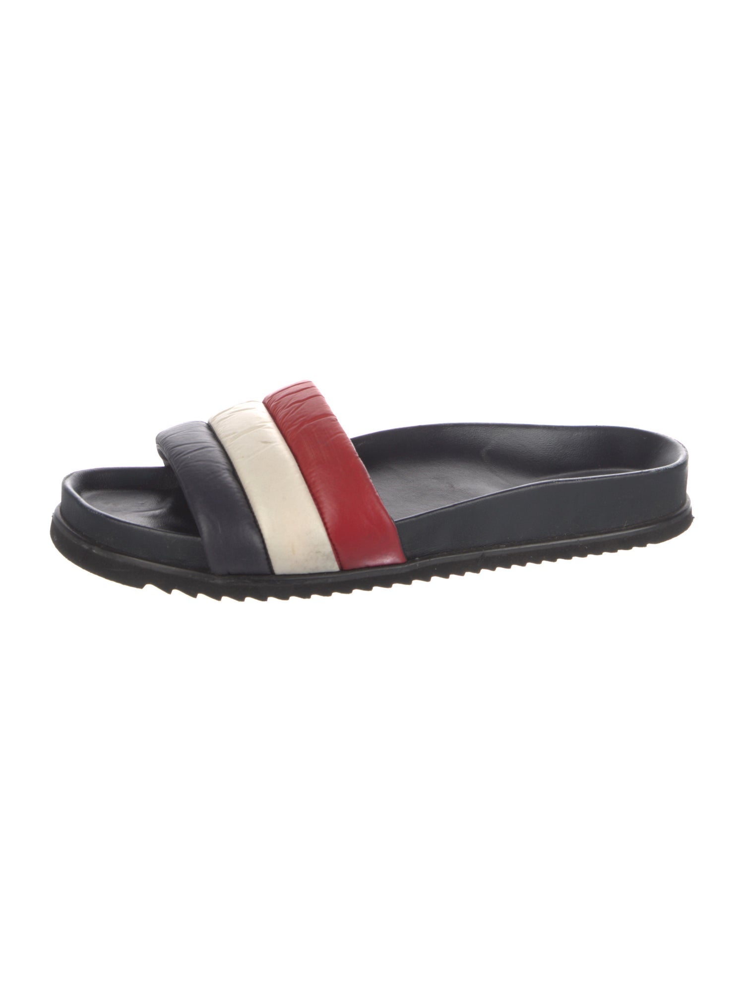 Thom Browne Leather Striped Slides