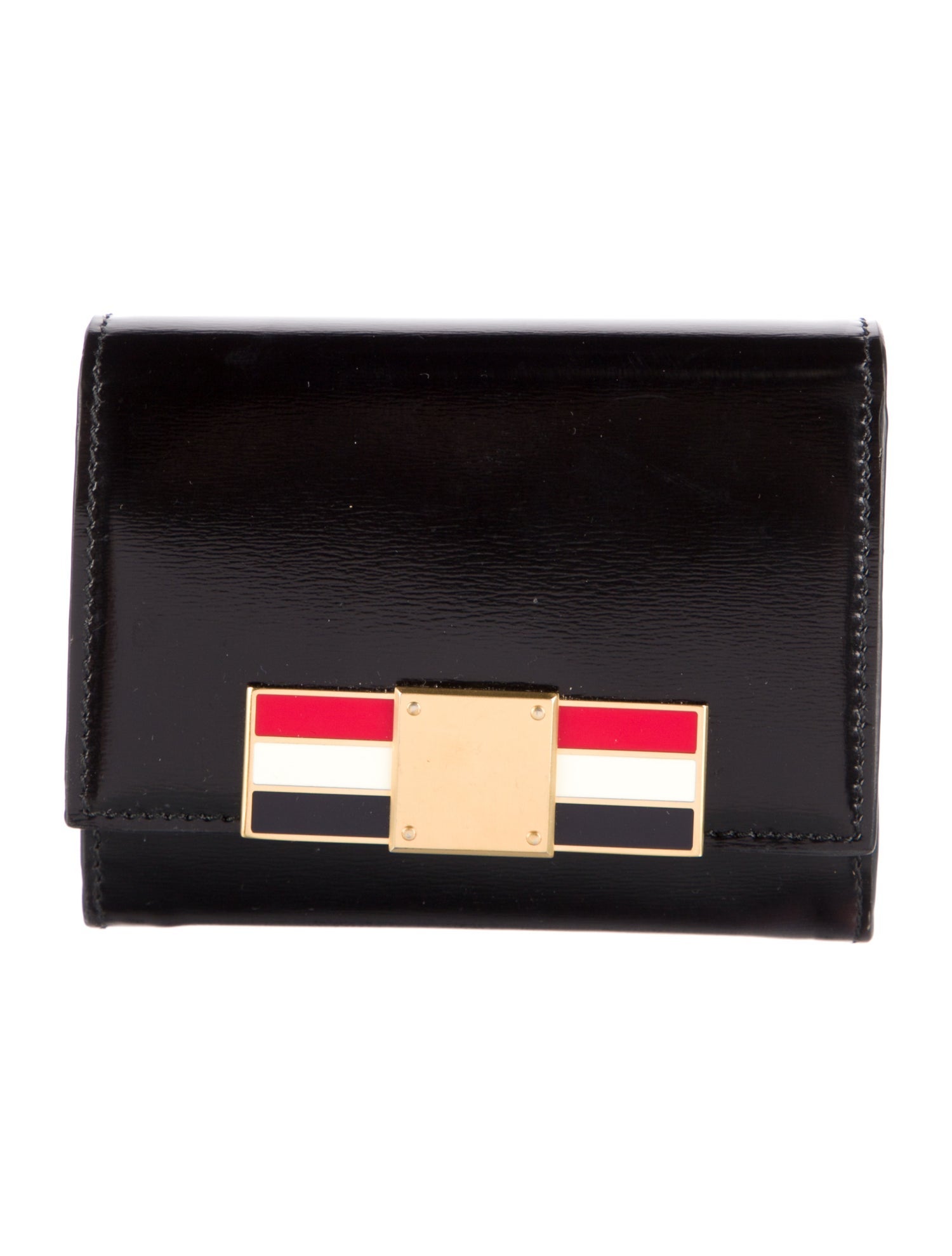 Thom Browne Patent Leather Printed Compact Wallet