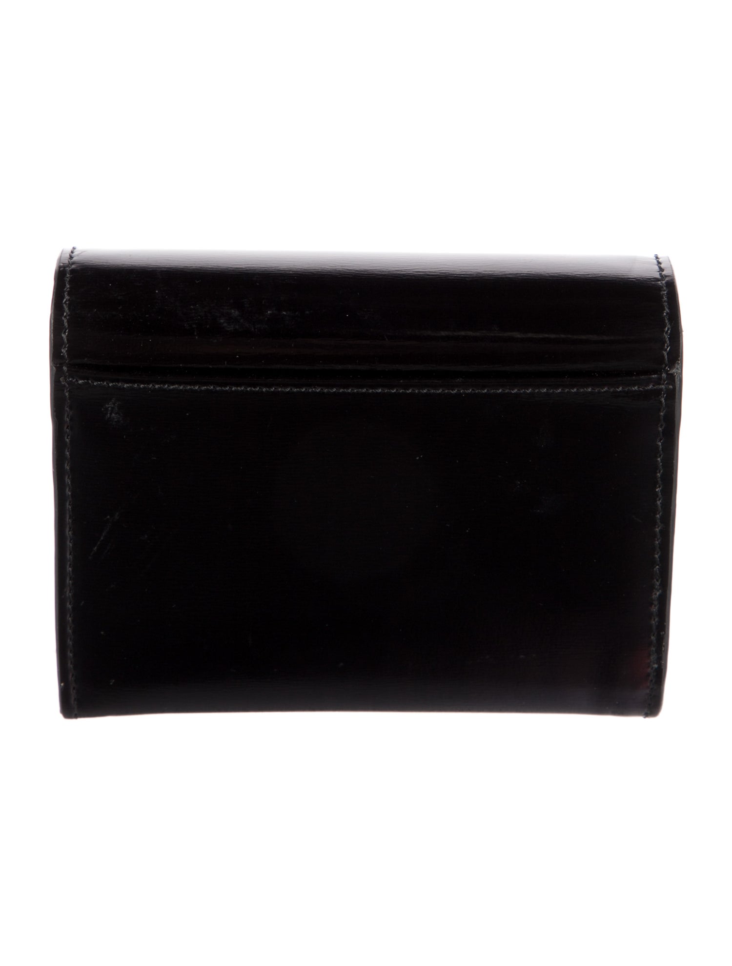 Thom Browne Patent Leather Printed Compact Wallet